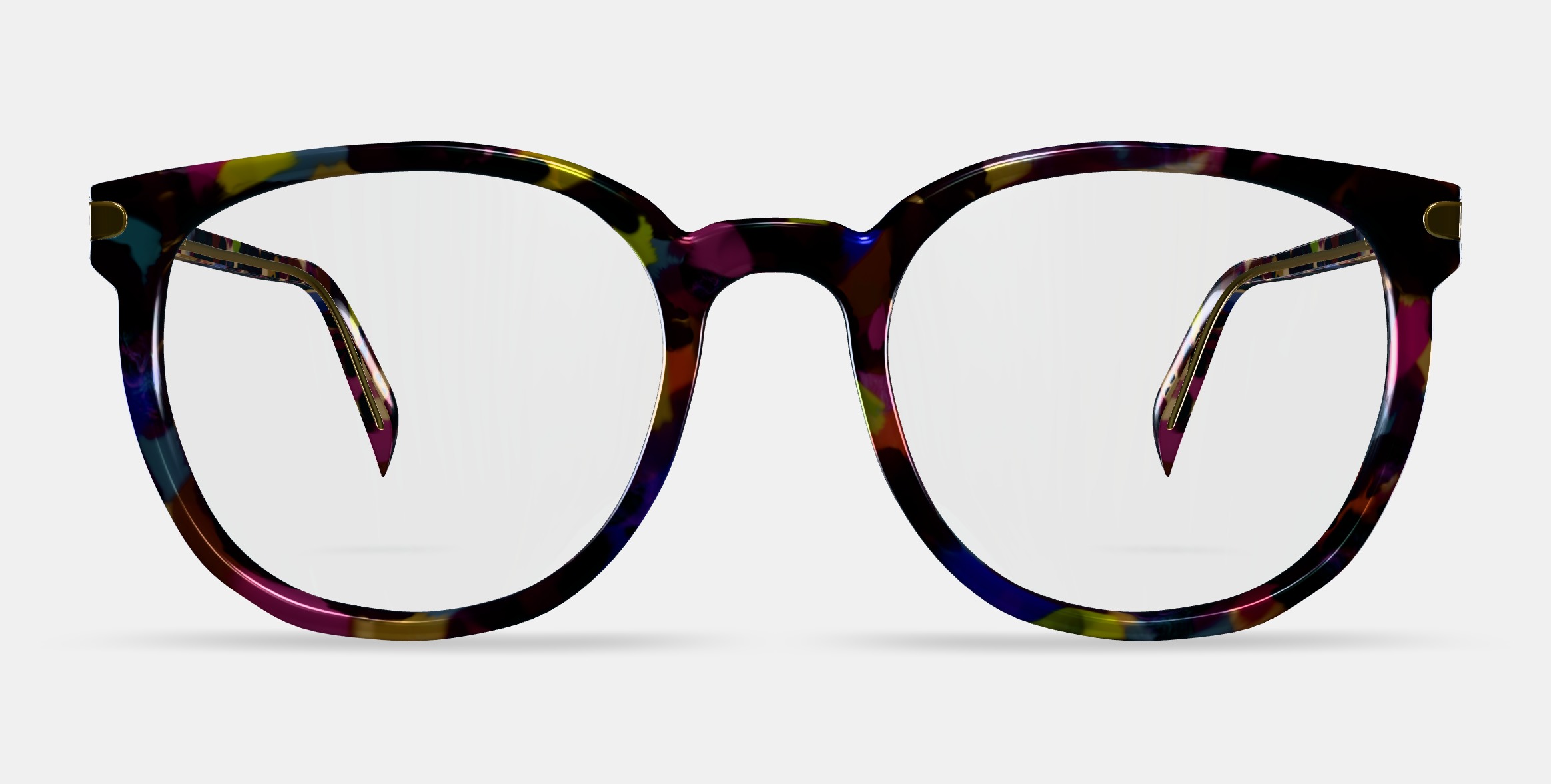 Gillian Eyeglasses in Confetti Tortoise with Polished Gold 3D model_11