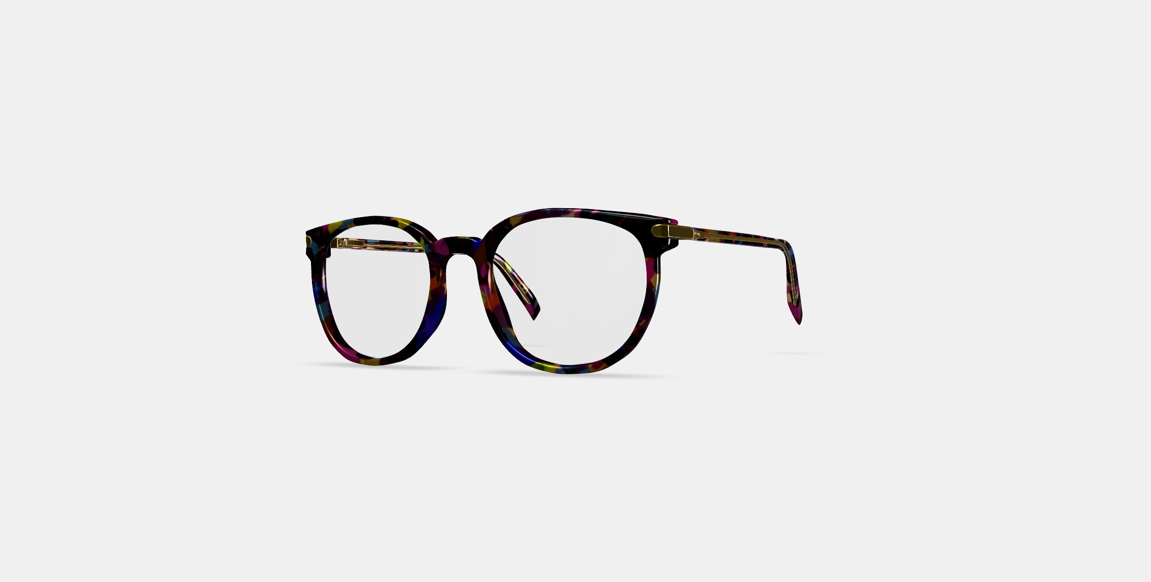 Gillian Eyeglasses in Confetti Tortoise with Polished Gold 3D model_12