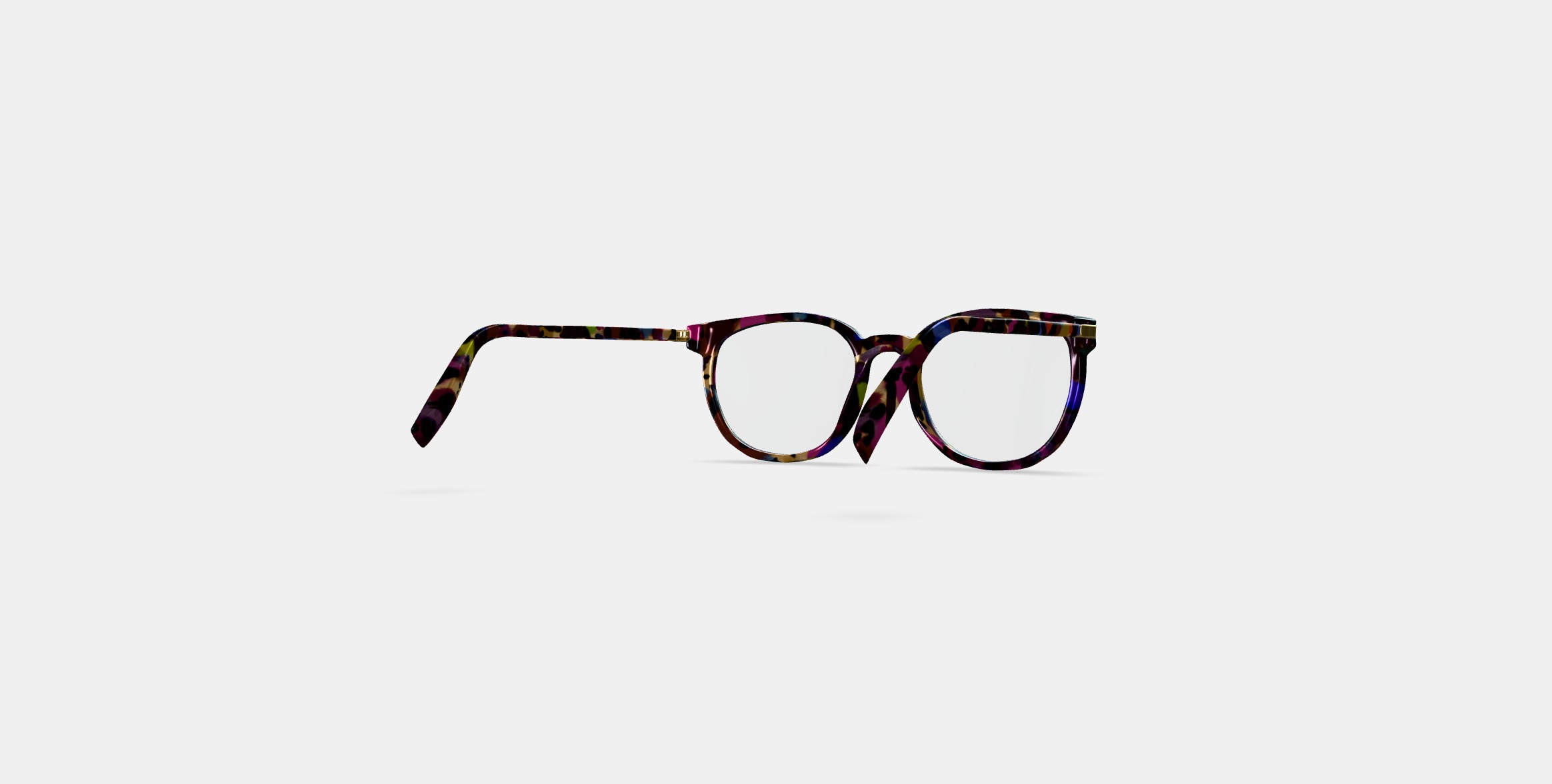 Gillian Eyeglasses in Confetti Tortoise with Polished Gold 3D model_4