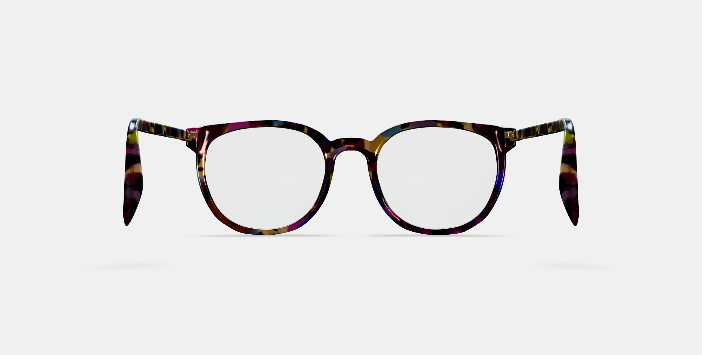 Gillian Eyeglasses in Confetti Tortoise with Polished Gold 3D model_13
