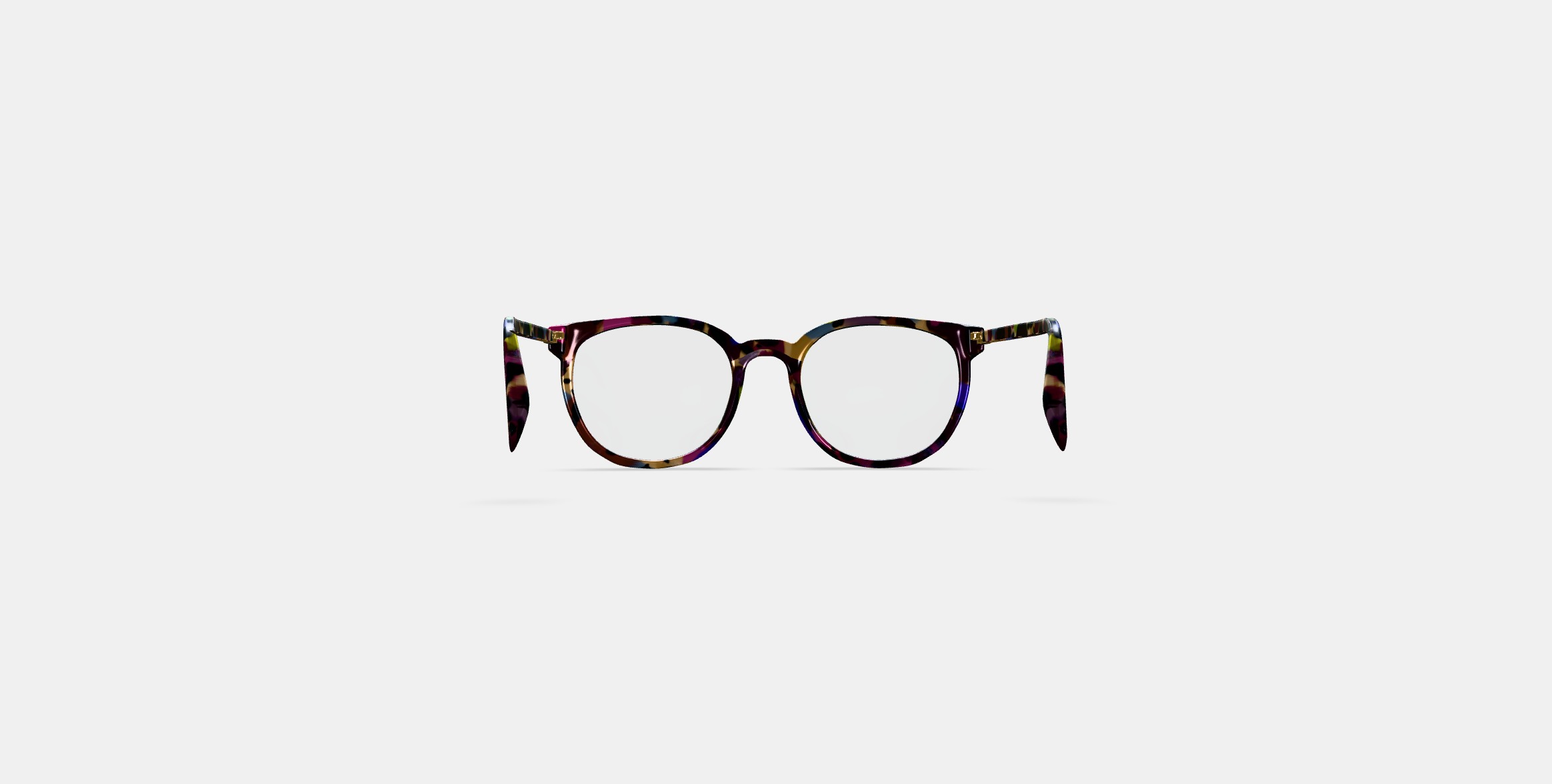 Gillian Eyeglasses in Confetti Tortoise with Polished Gold 3D model_16