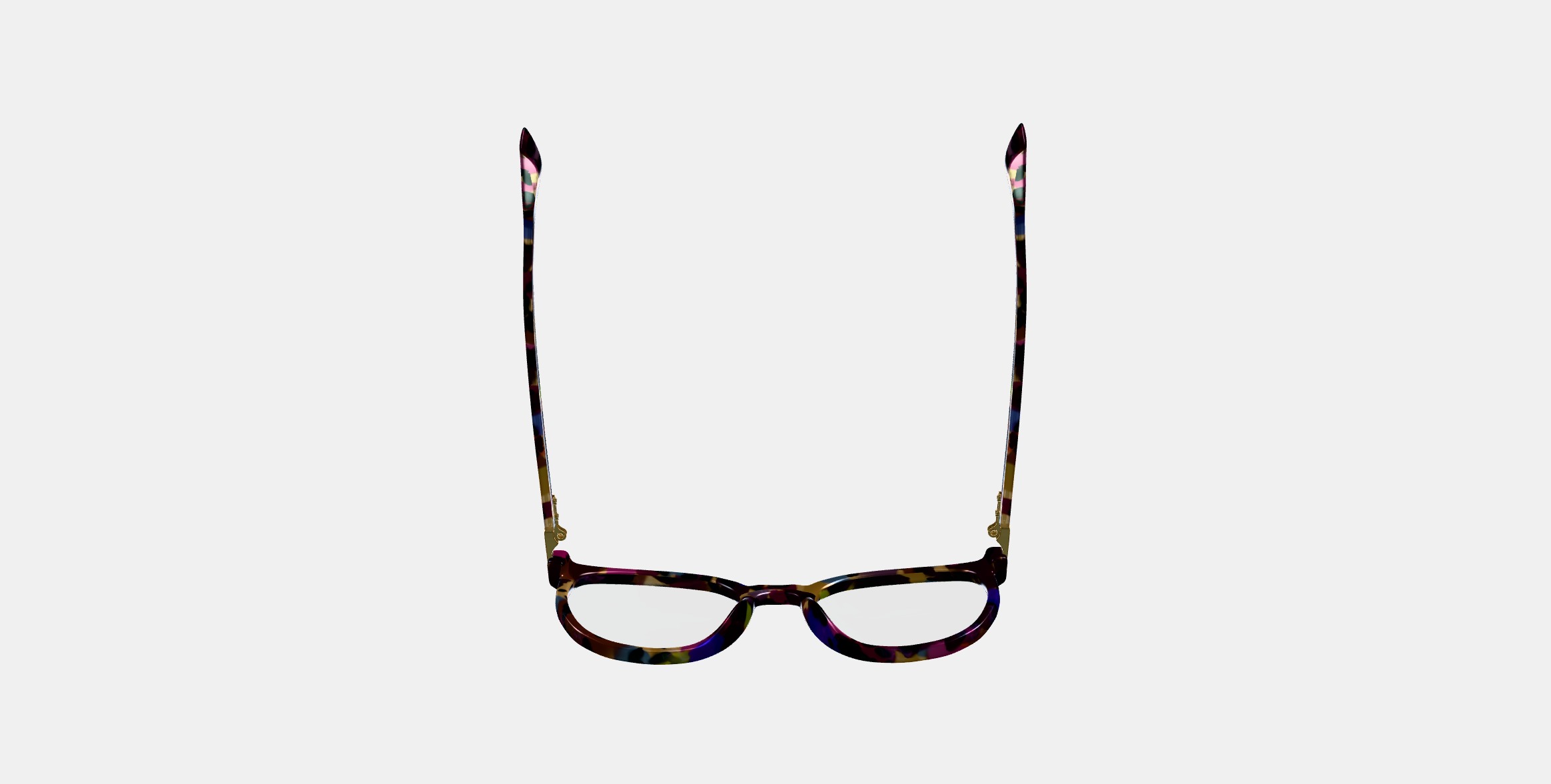 Gillian Eyeglasses in Confetti Tortoise with Polished Gold 3D model_6