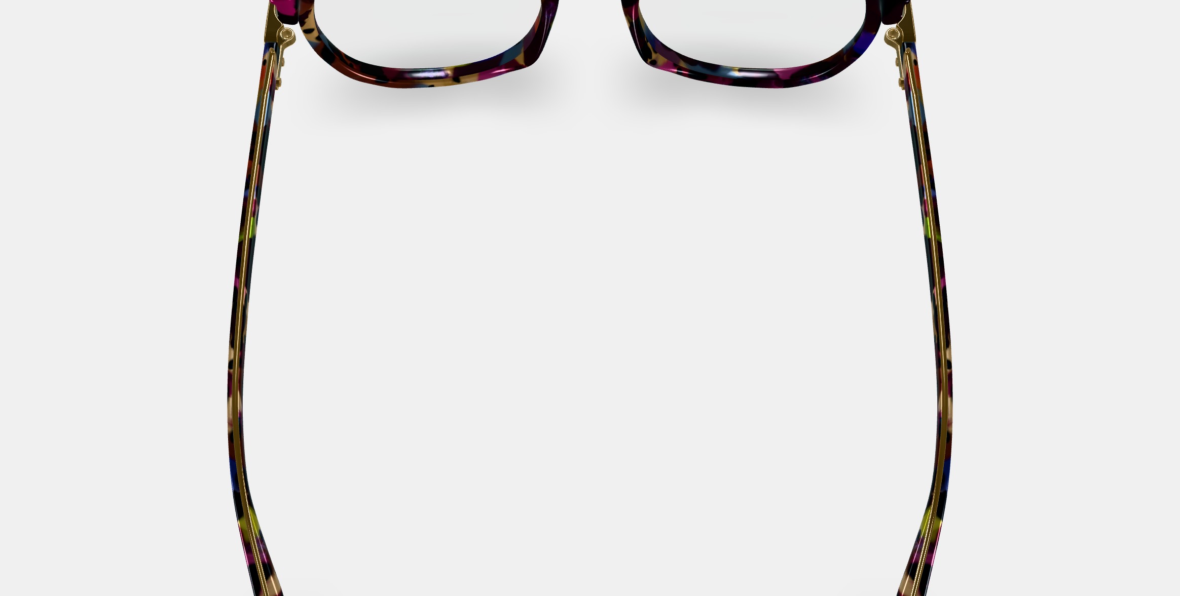 Gillian Eyeglasses in Confetti Tortoise with Polished Gold 3D model_2