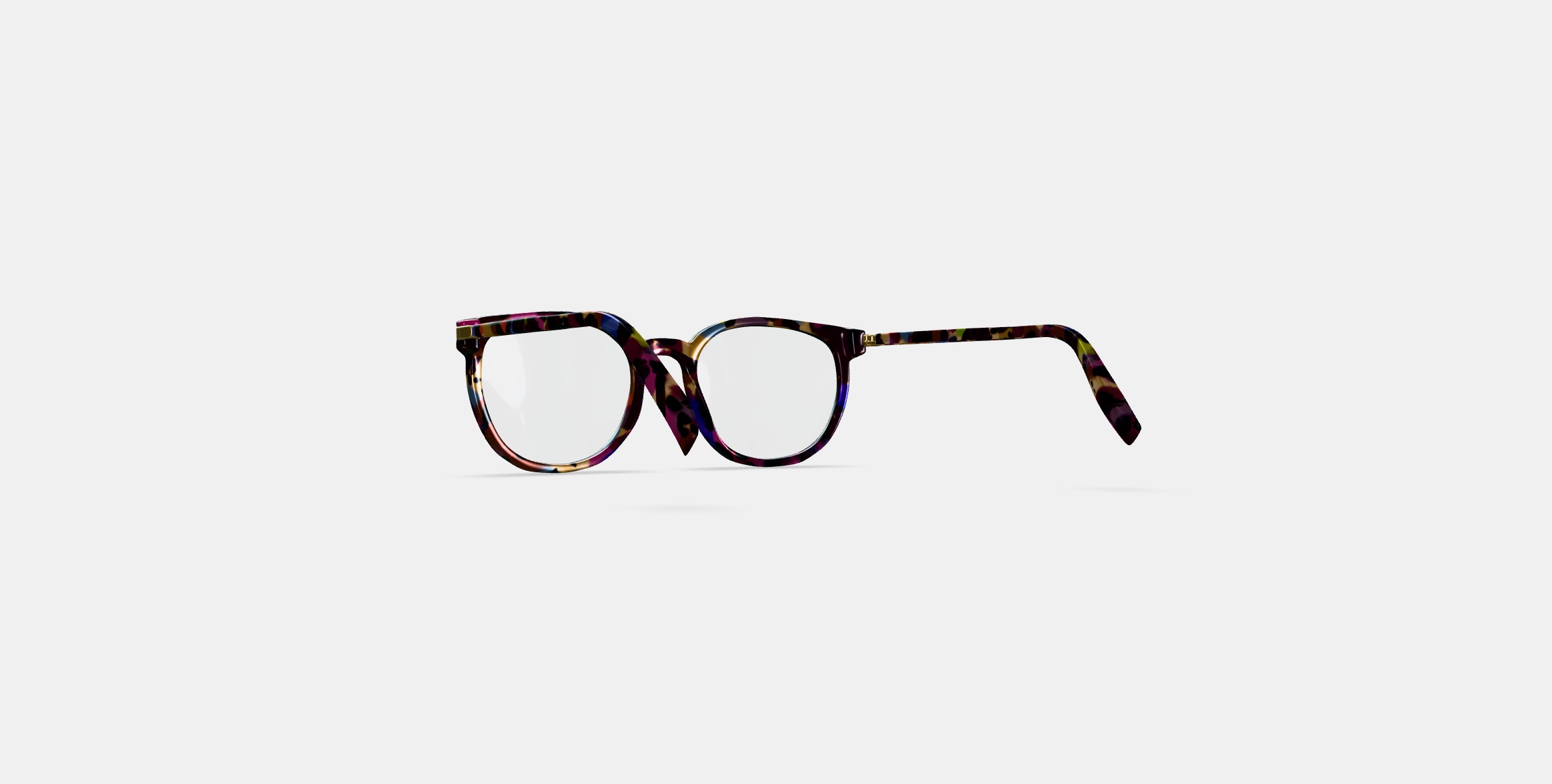 Gillian Eyeglasses in Confetti Tortoise with Polished Gold 3D model_15