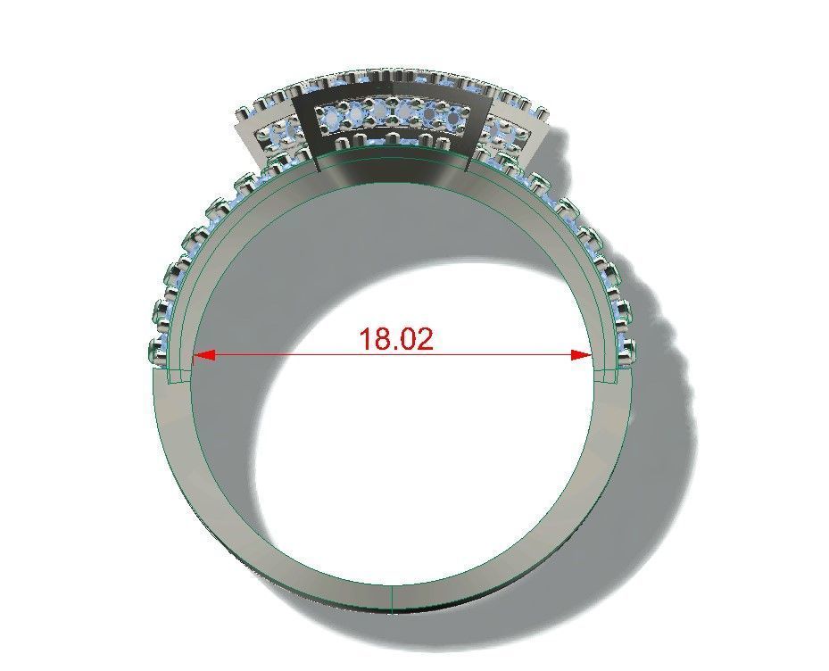  star diamond ring 3D print model_2