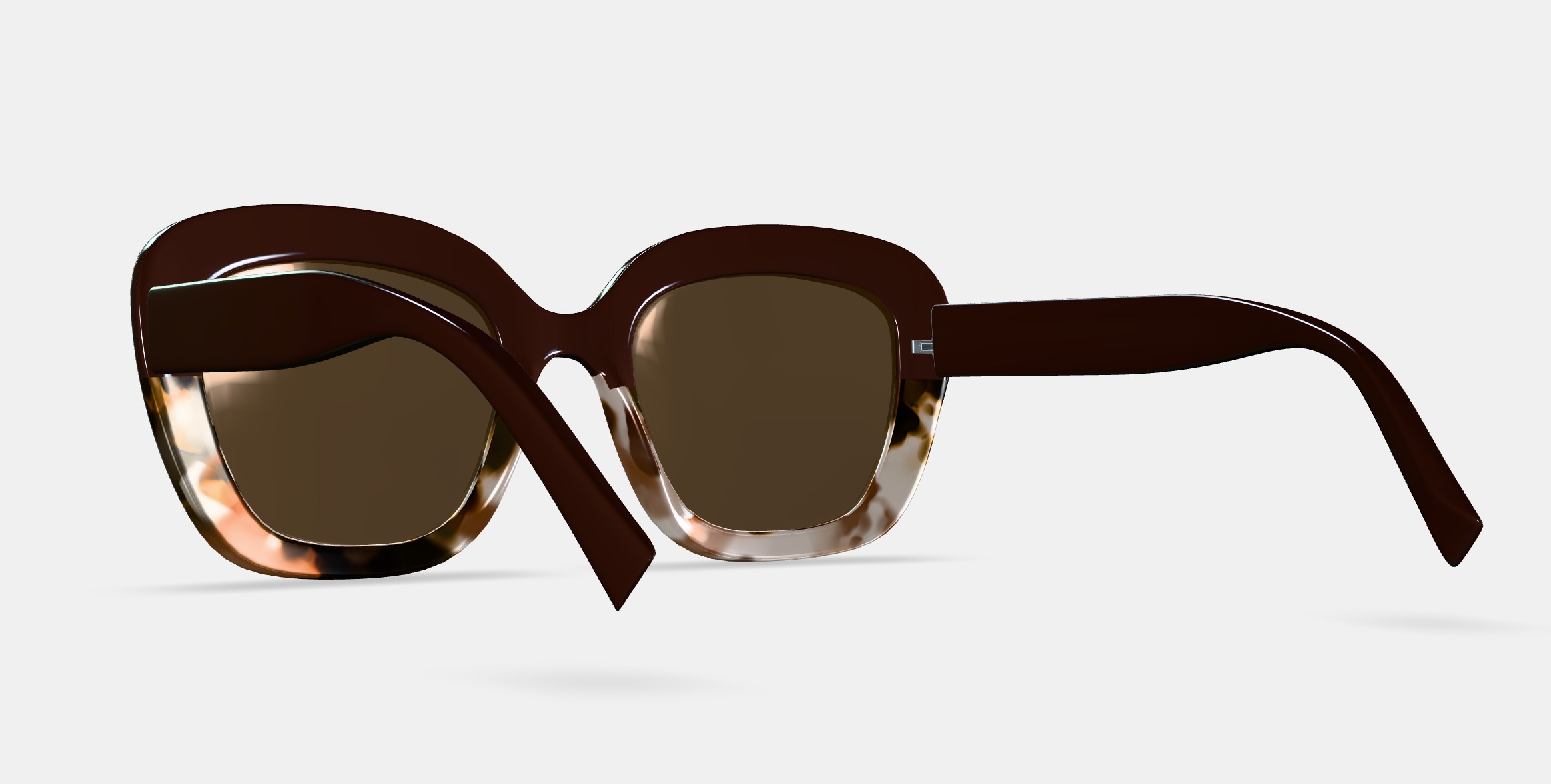Gabriela Sunglasses in Ganache Tortoise Fade 3D model_3