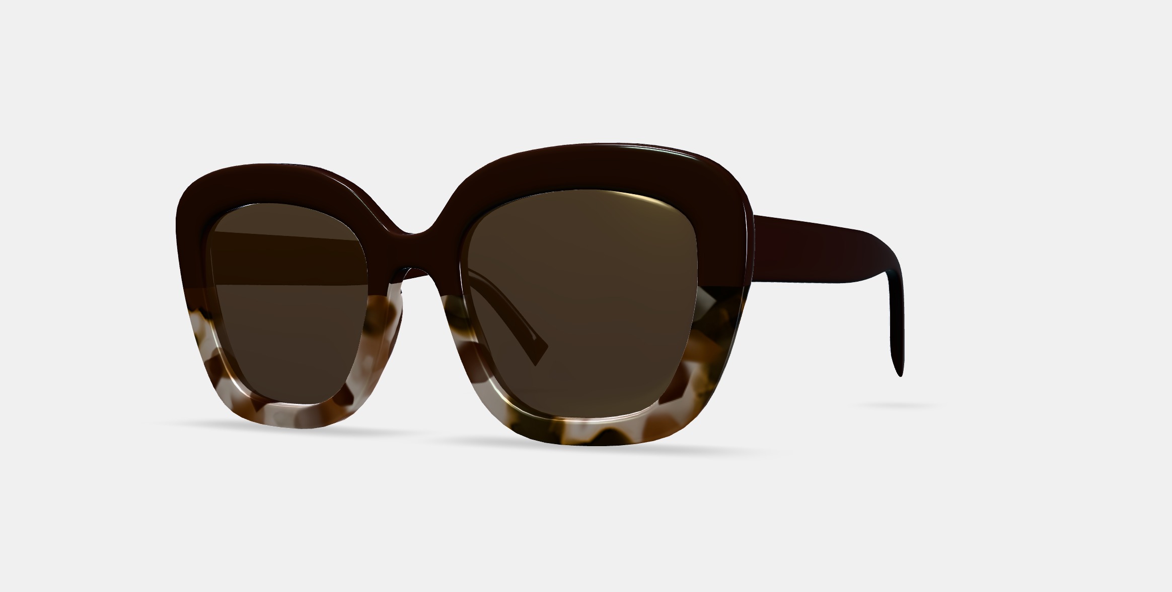 Gabriela Sunglasses in Ganache Tortoise Fade 3D model_13