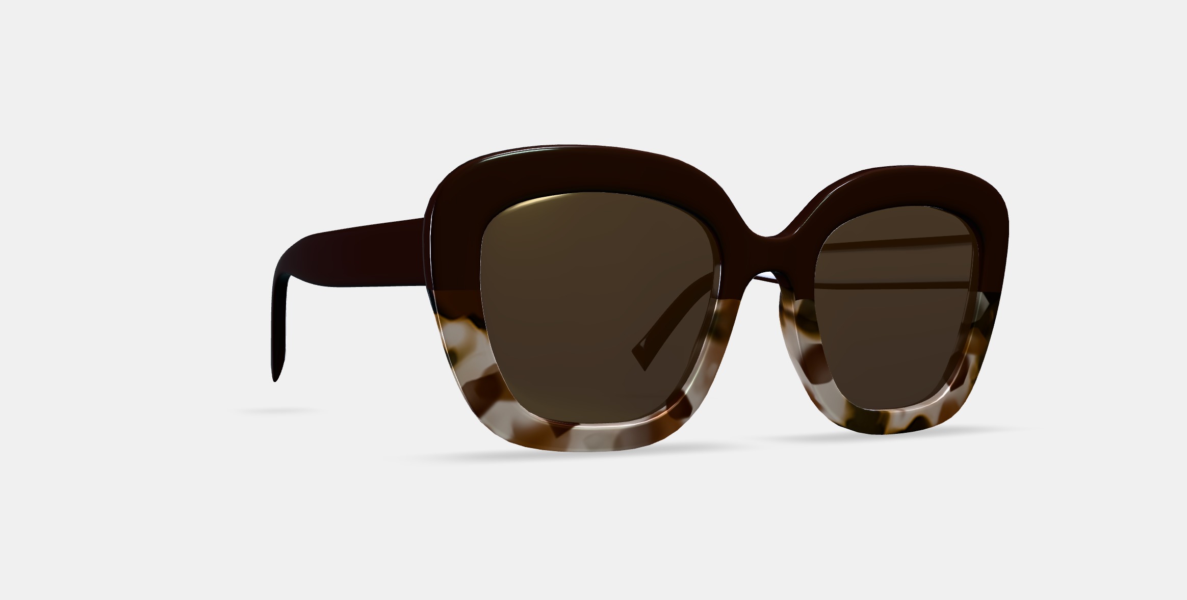 Gabriela Sunglasses in Ganache Tortoise Fade 3D model_9