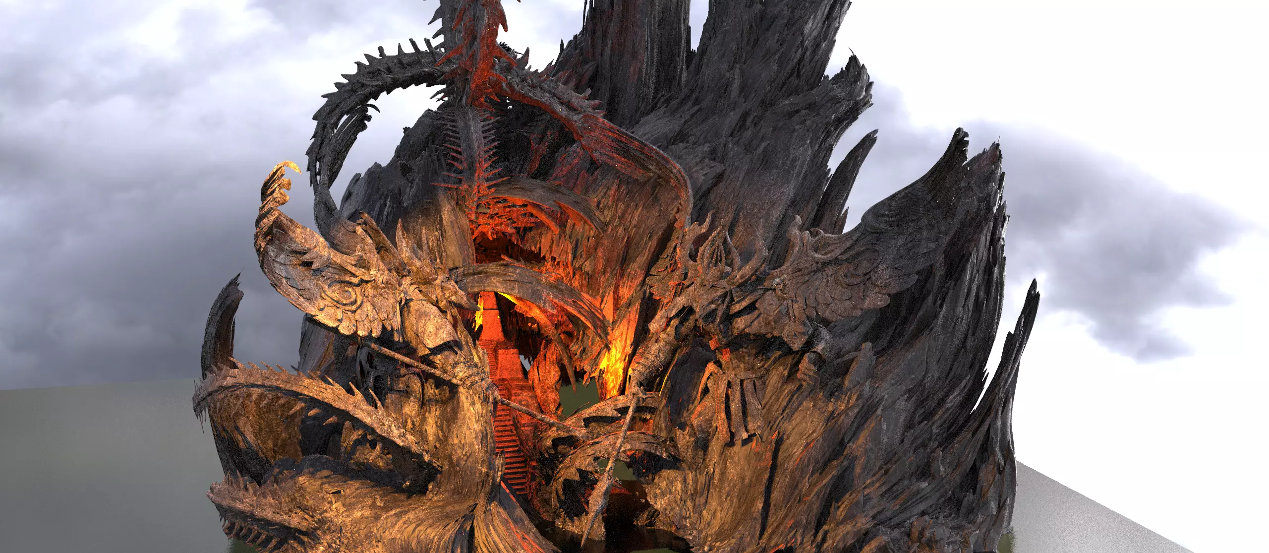 Ancient Jorogumo  mountain   3D model_0