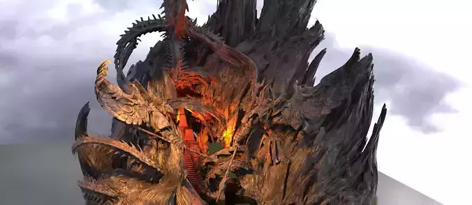 Ancient Jorogumo  mountain   3D model