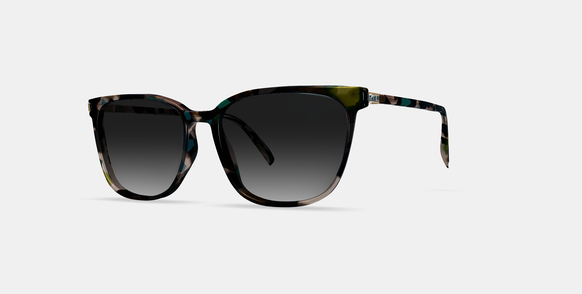 Esme Sunglasses in Aventurine Tortoise with Polished Gold 3D model_12