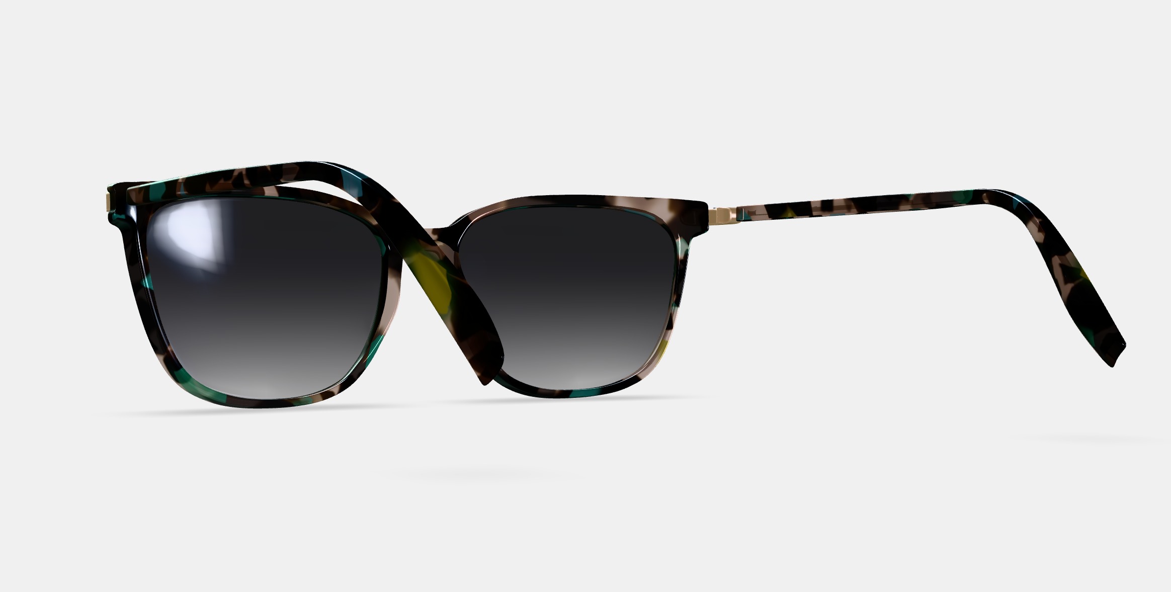 Esme Sunglasses in Aventurine Tortoise with Polished Gold 3D model_5