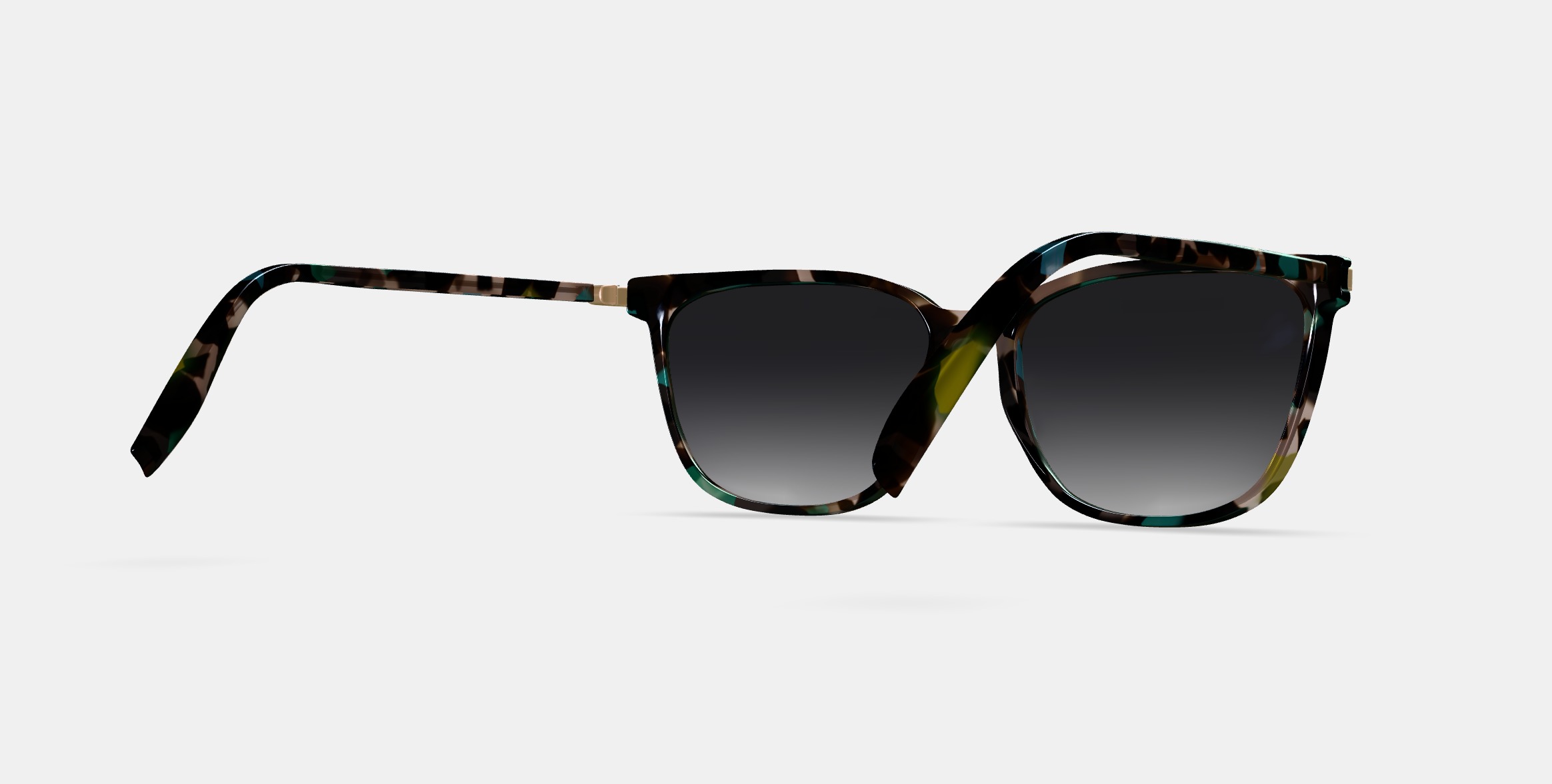 Esme Sunglasses in Aventurine Tortoise with Polished Gold 3D model_7