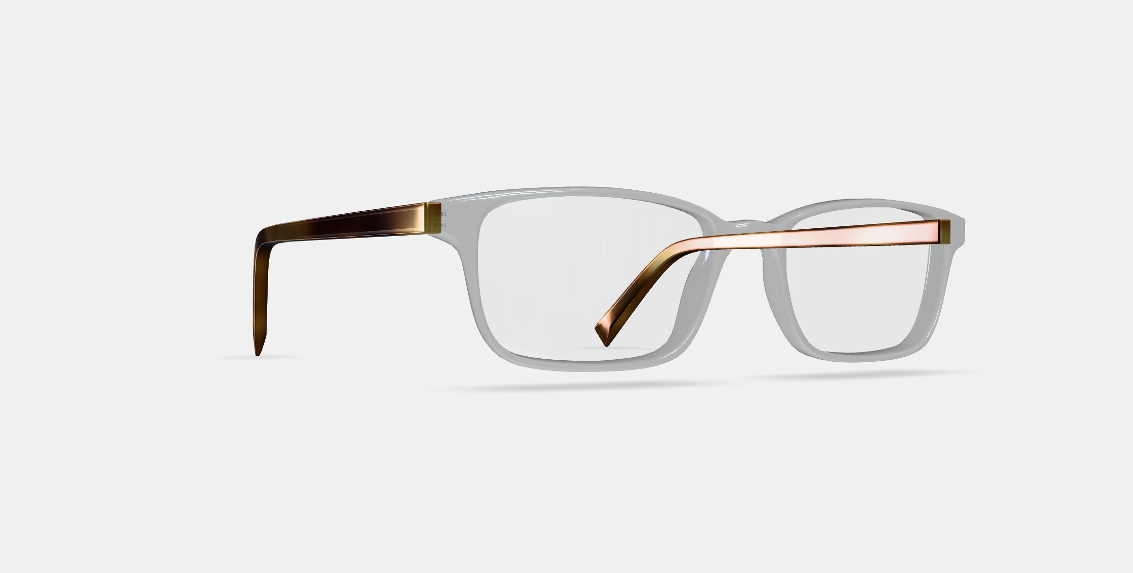 Wilkie Eyeglasses in Crystal with English Oak 3D model_9
