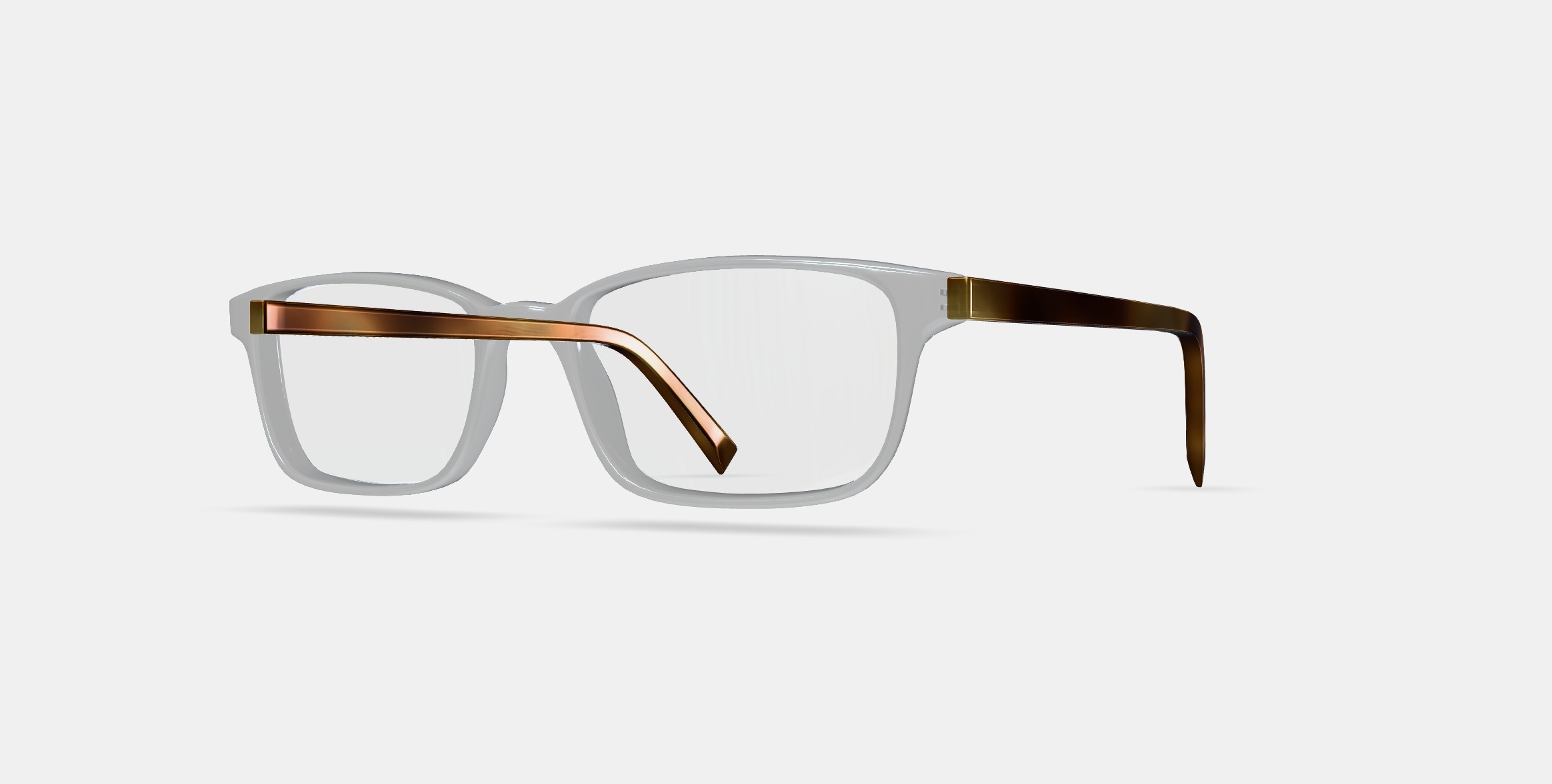 Wilkie Eyeglasses in Crystal with English Oak 3D model_13