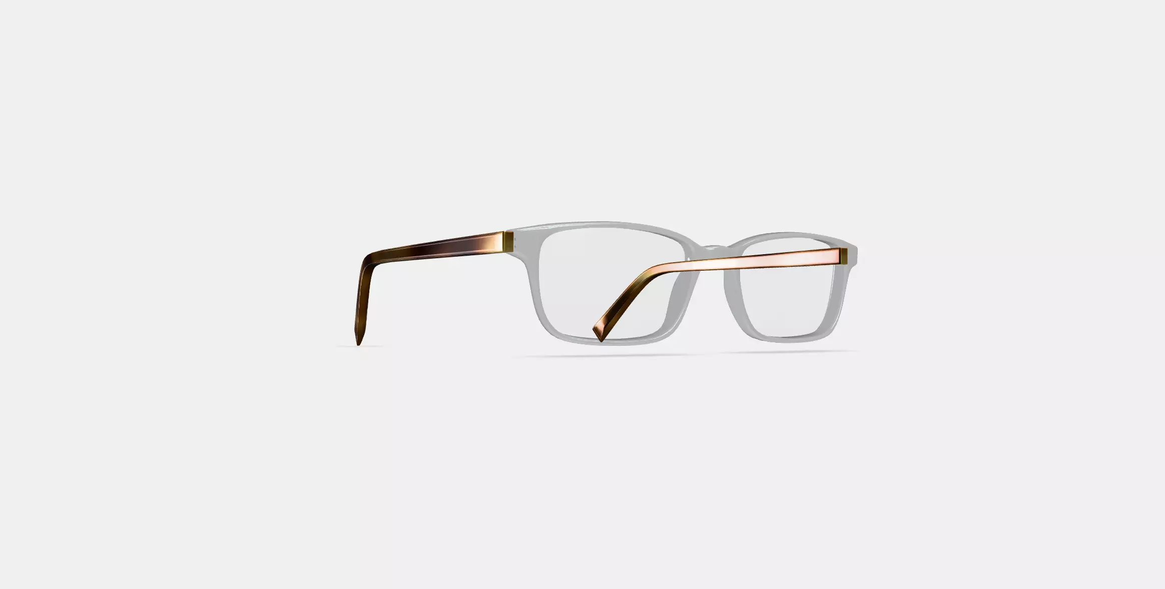 Wilkie Eyeglasses in Crystal with English Oak 3D model_0