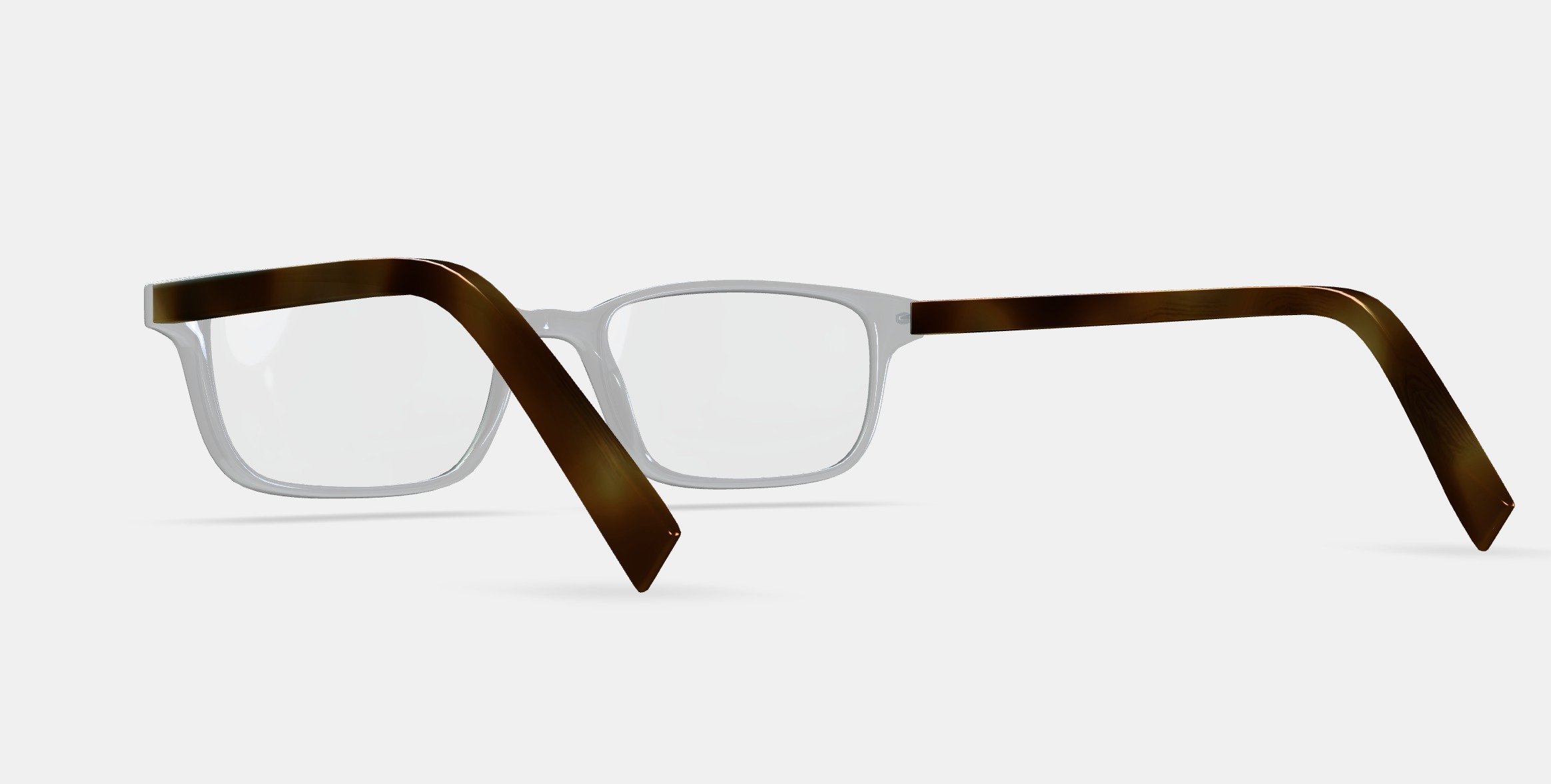 Wilkie Eyeglasses in Crystal with English Oak 3D model_2