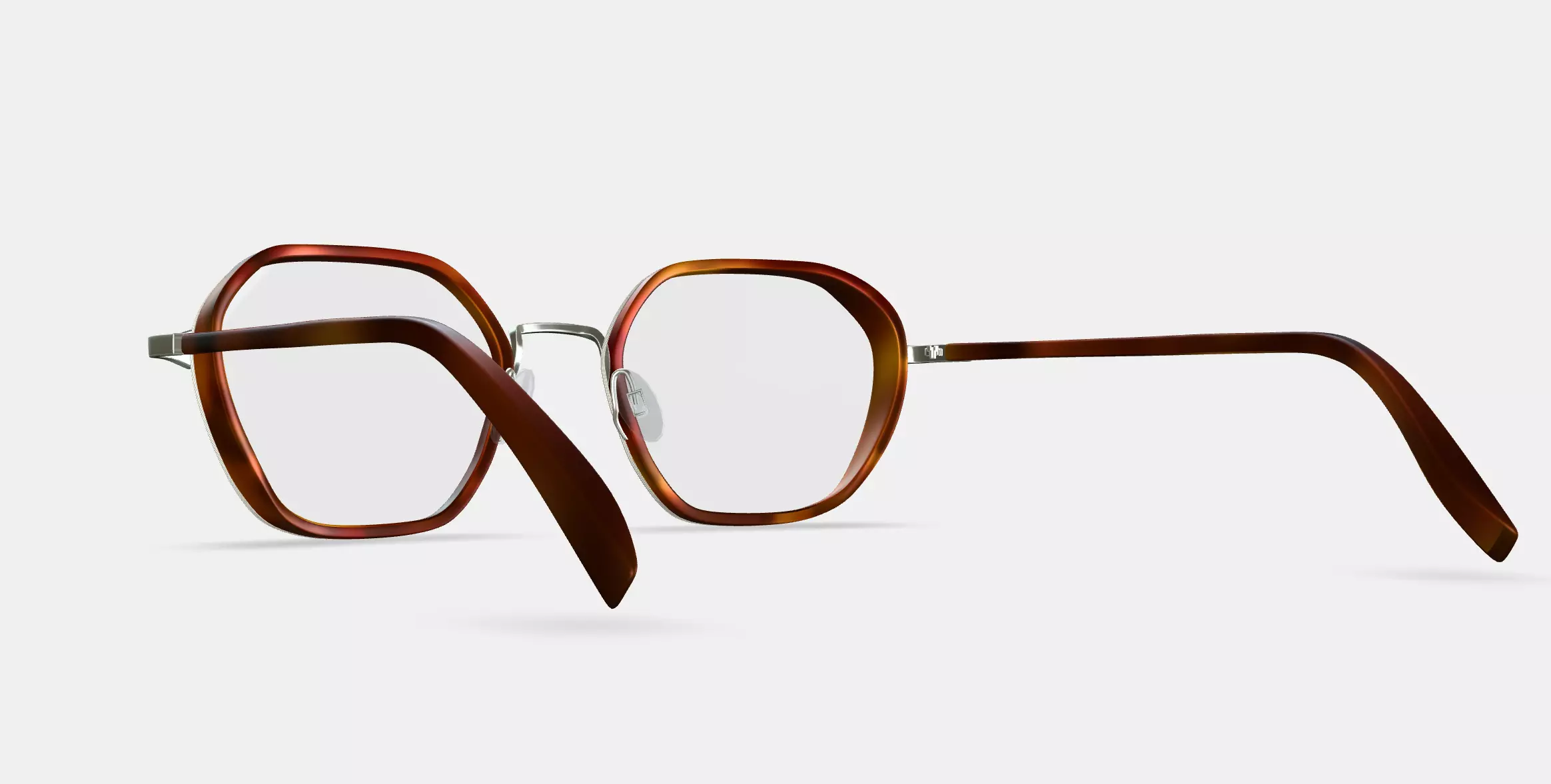 Levins Eyeglasses in Rye Tortoise Matte with Antique Silver 3D model_0