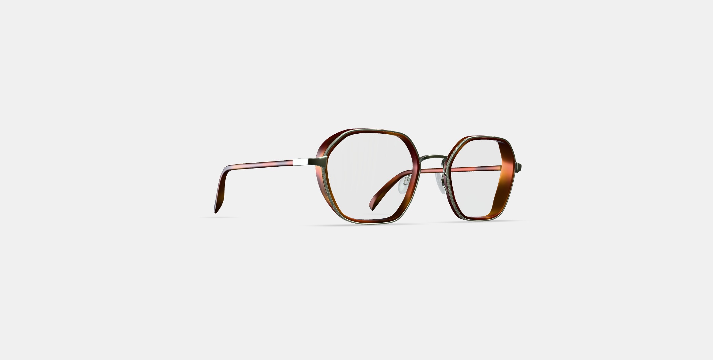 Levins Eyeglasses in Rye Tortoise Matte with Antique Silver 3D model_2