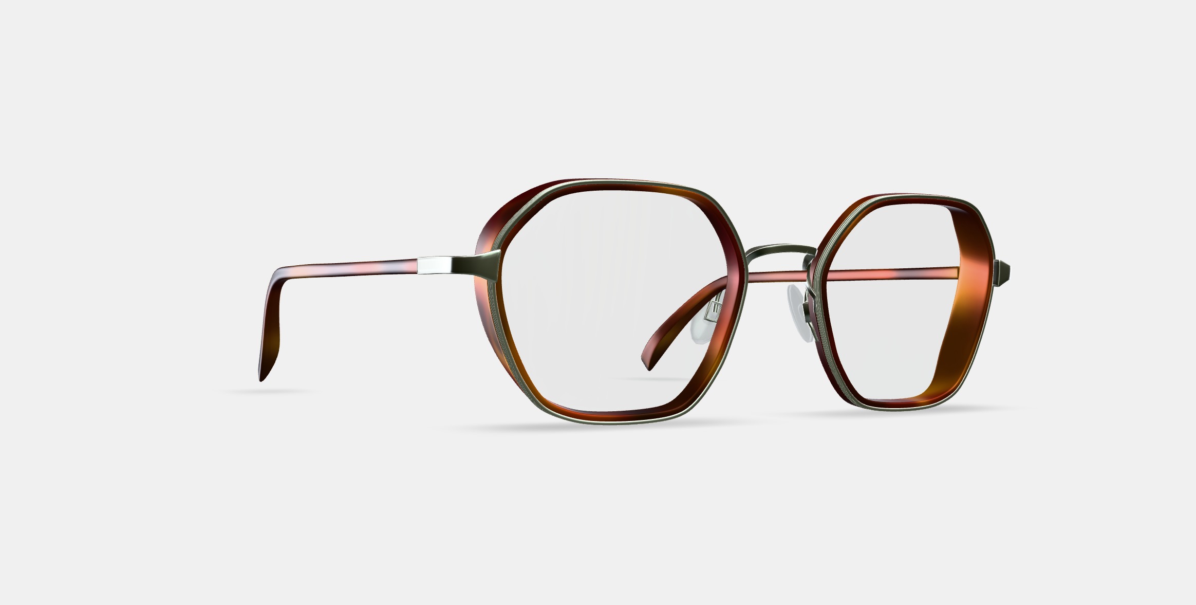 Levins Eyeglasses in Rye Tortoise Matte with Antique Silver 3D model_8