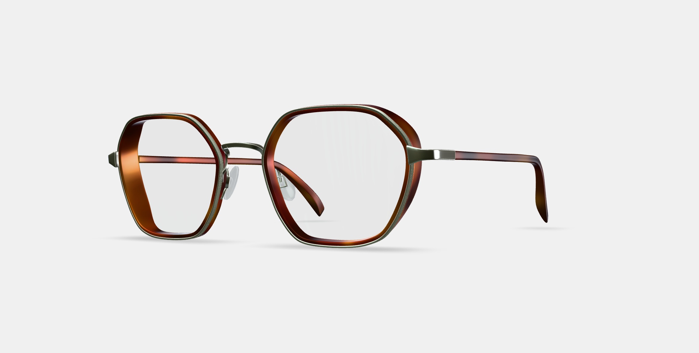 Levins Eyeglasses in Rye Tortoise Matte with Antique Silver 3D model_13