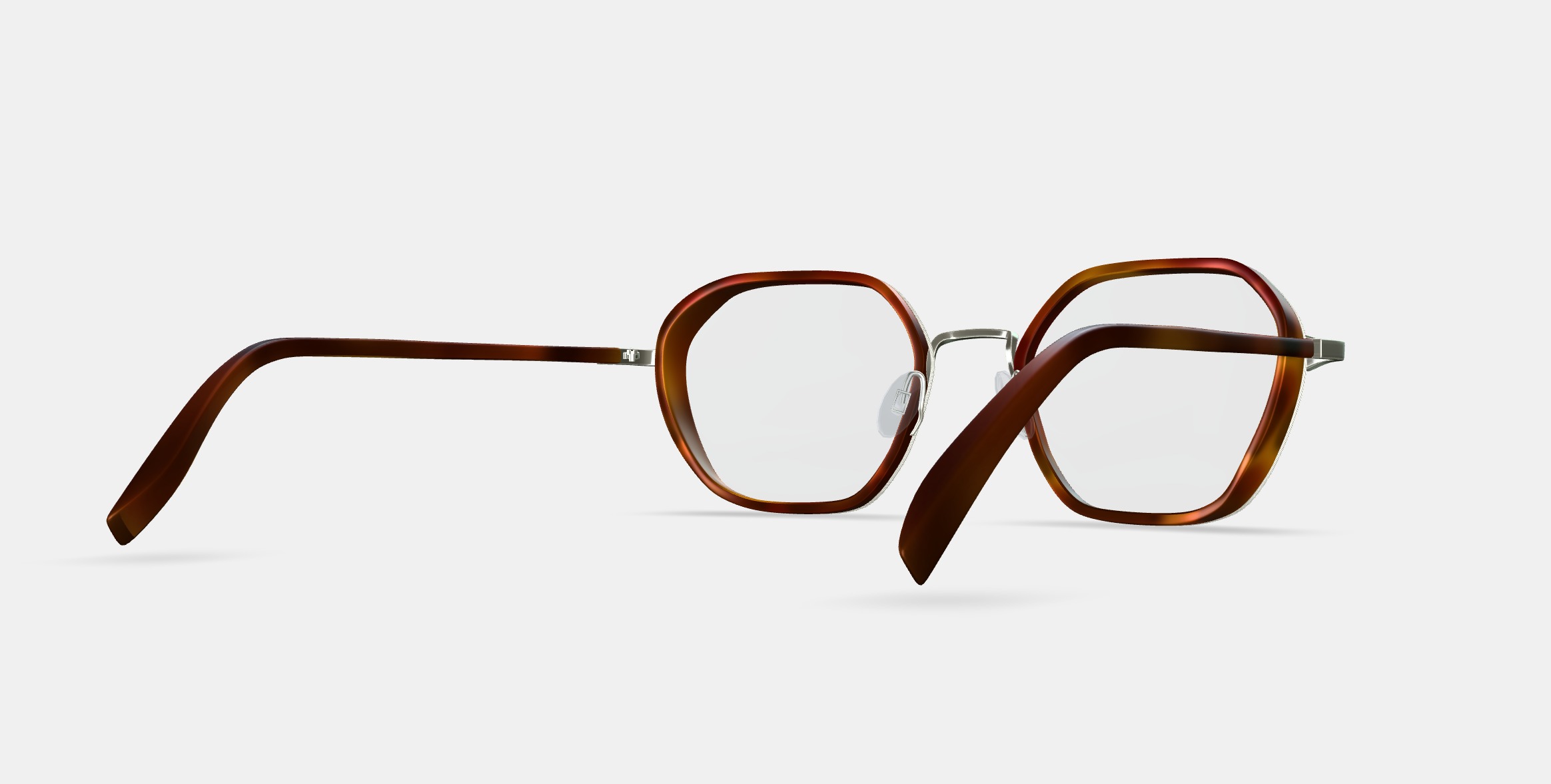 Levins Eyeglasses in Rye Tortoise Matte with Antique Silver 3D model_5