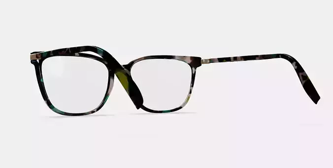 Esme Eyeglasses in Aventurine Tortoise with Polished Gold 3D model