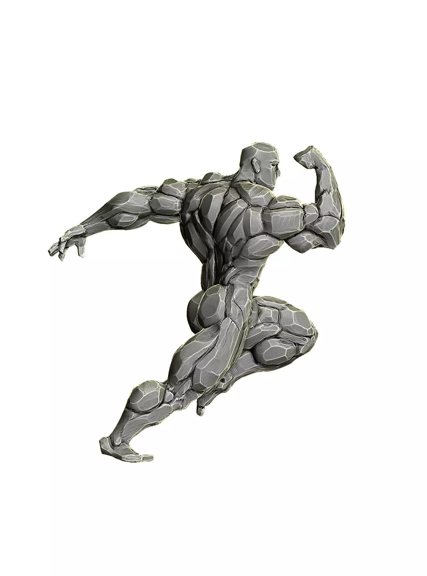 Slab Man Character figure running 3D print model