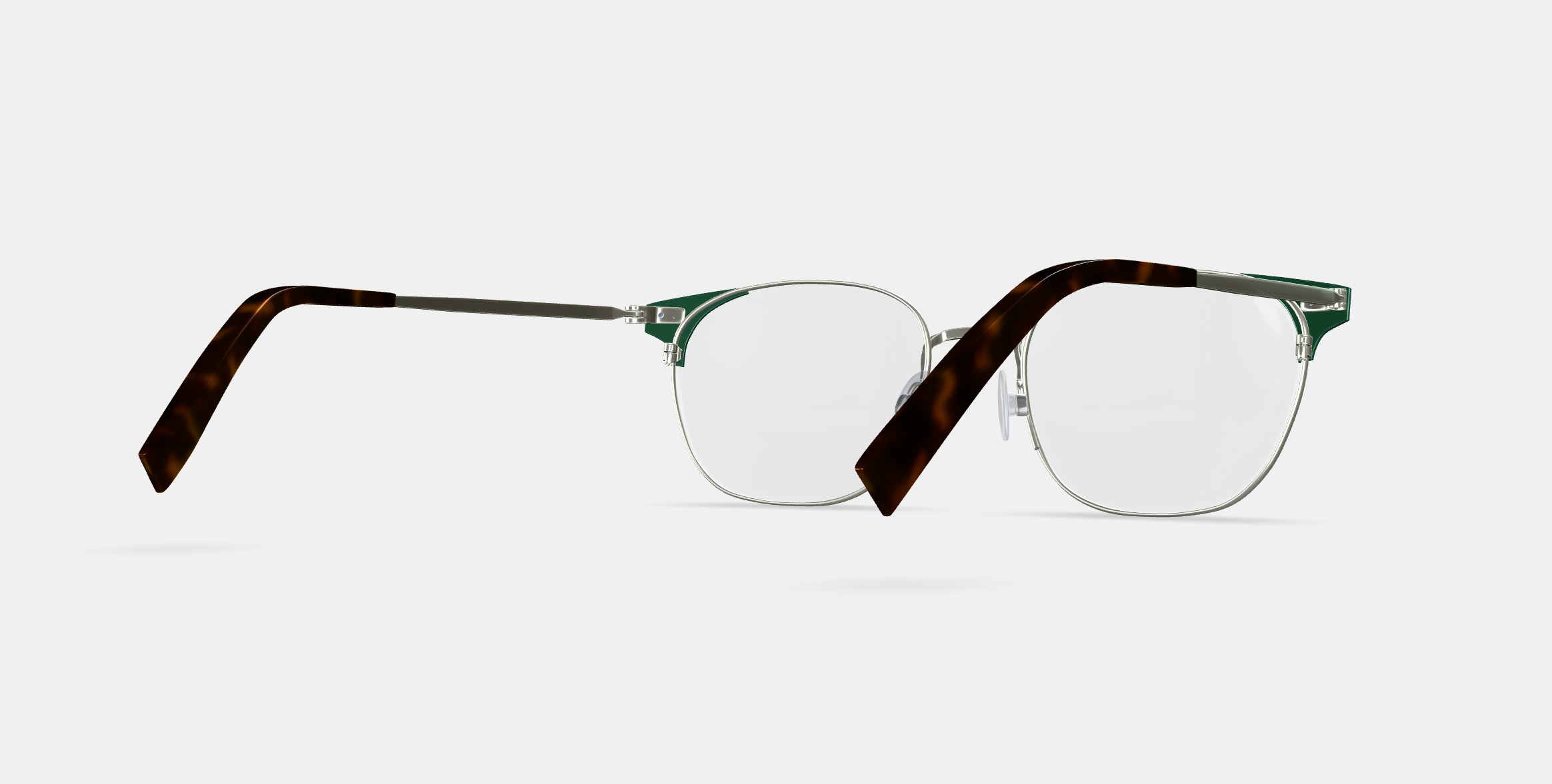 Heyward Eyeglasses in Antique Silver with Pine 3D model_3
