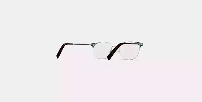 Heyward Eyeglasses in Antique Silver with Pine