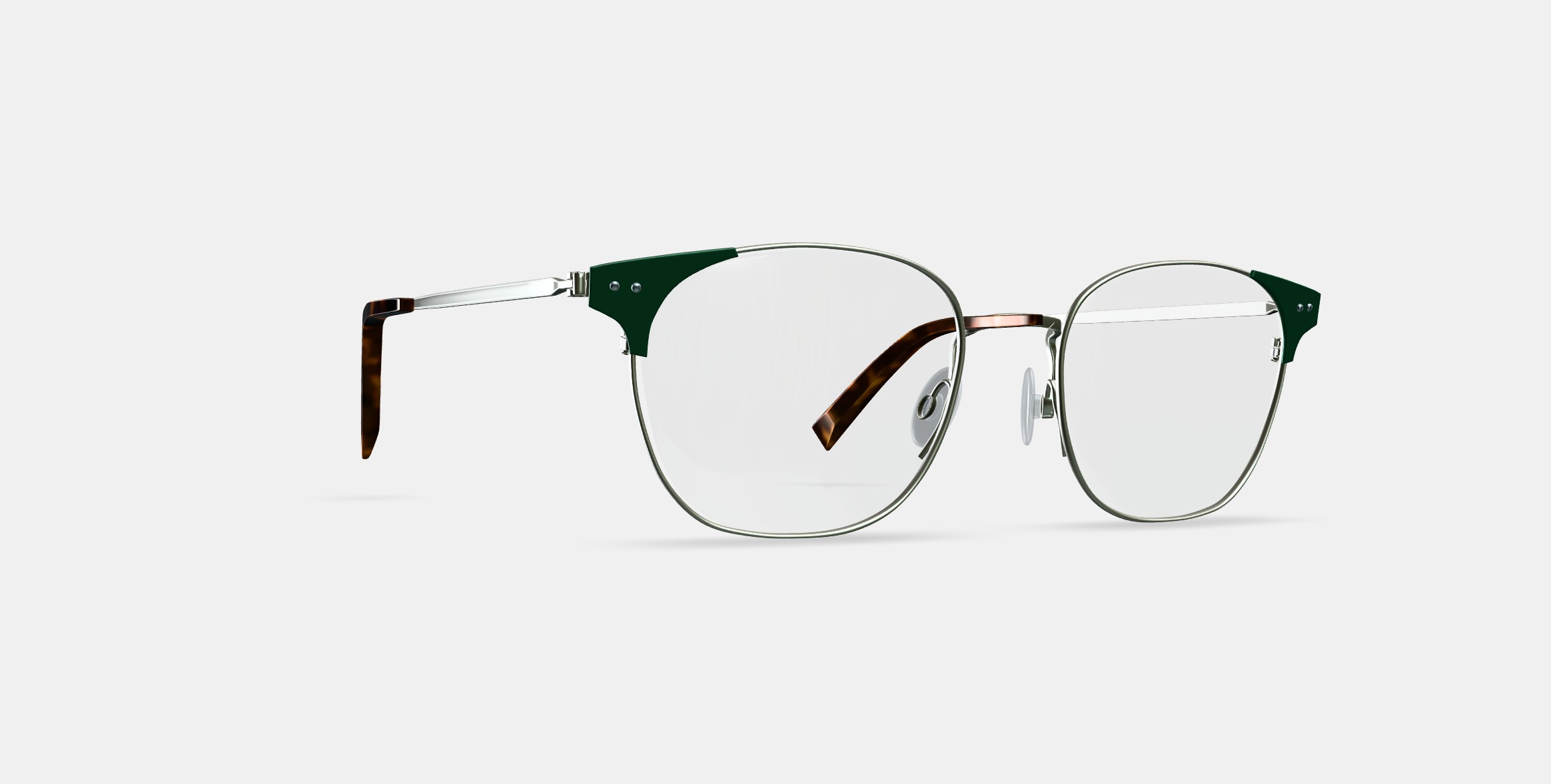 Heyward Eyeglasses in Antique Silver with Pine 3D model_10
