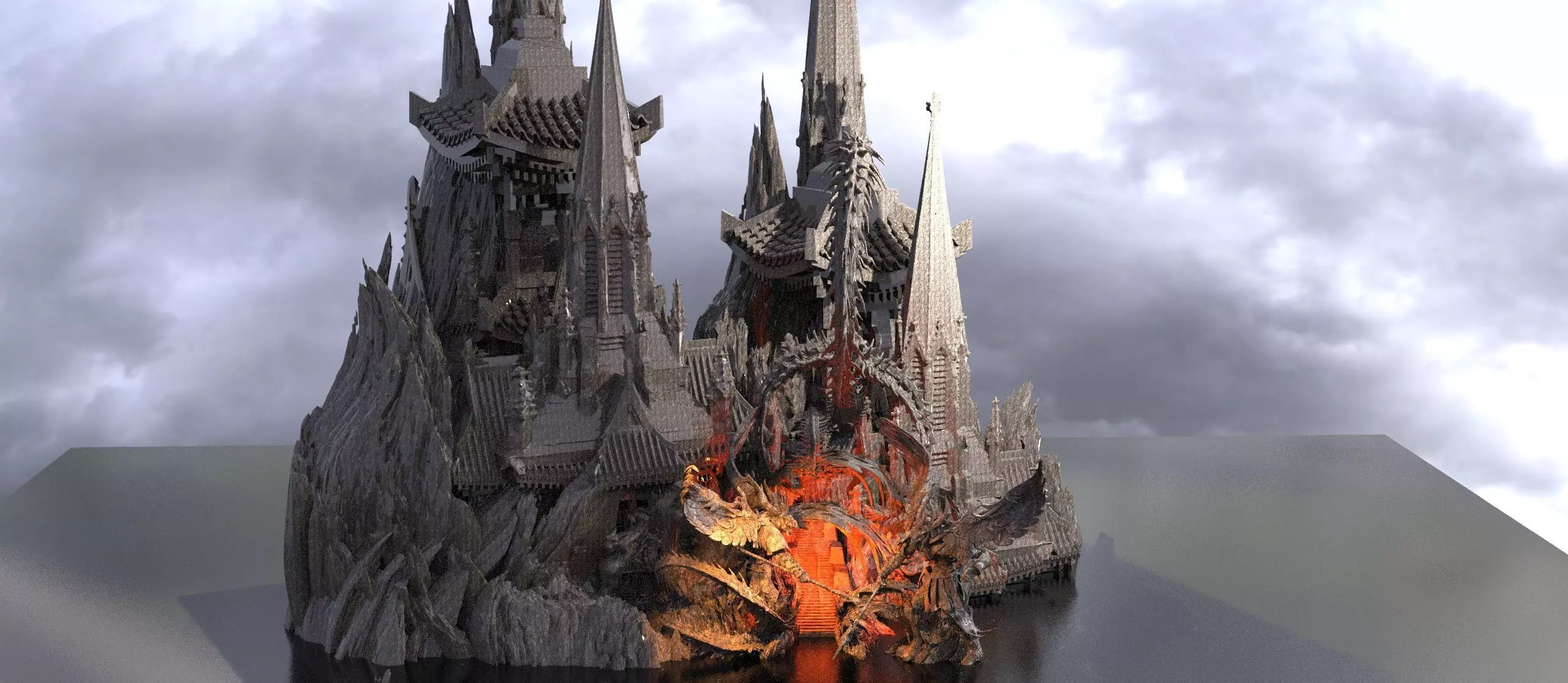 Ancient Jorogumo mountain 4  3D model_0