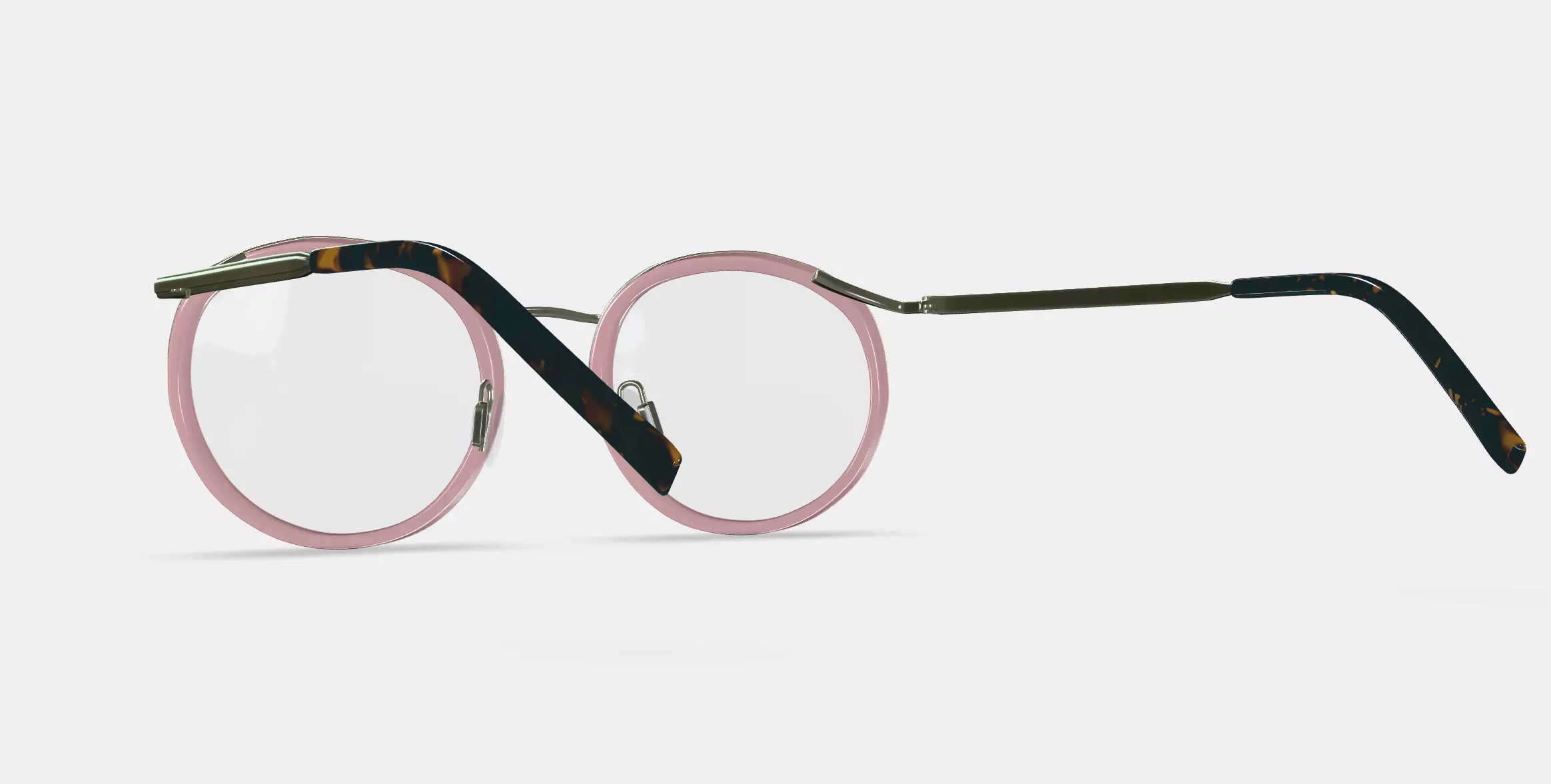 Bergen Eyeglasses in Rose Water with Riesling 3D model_0