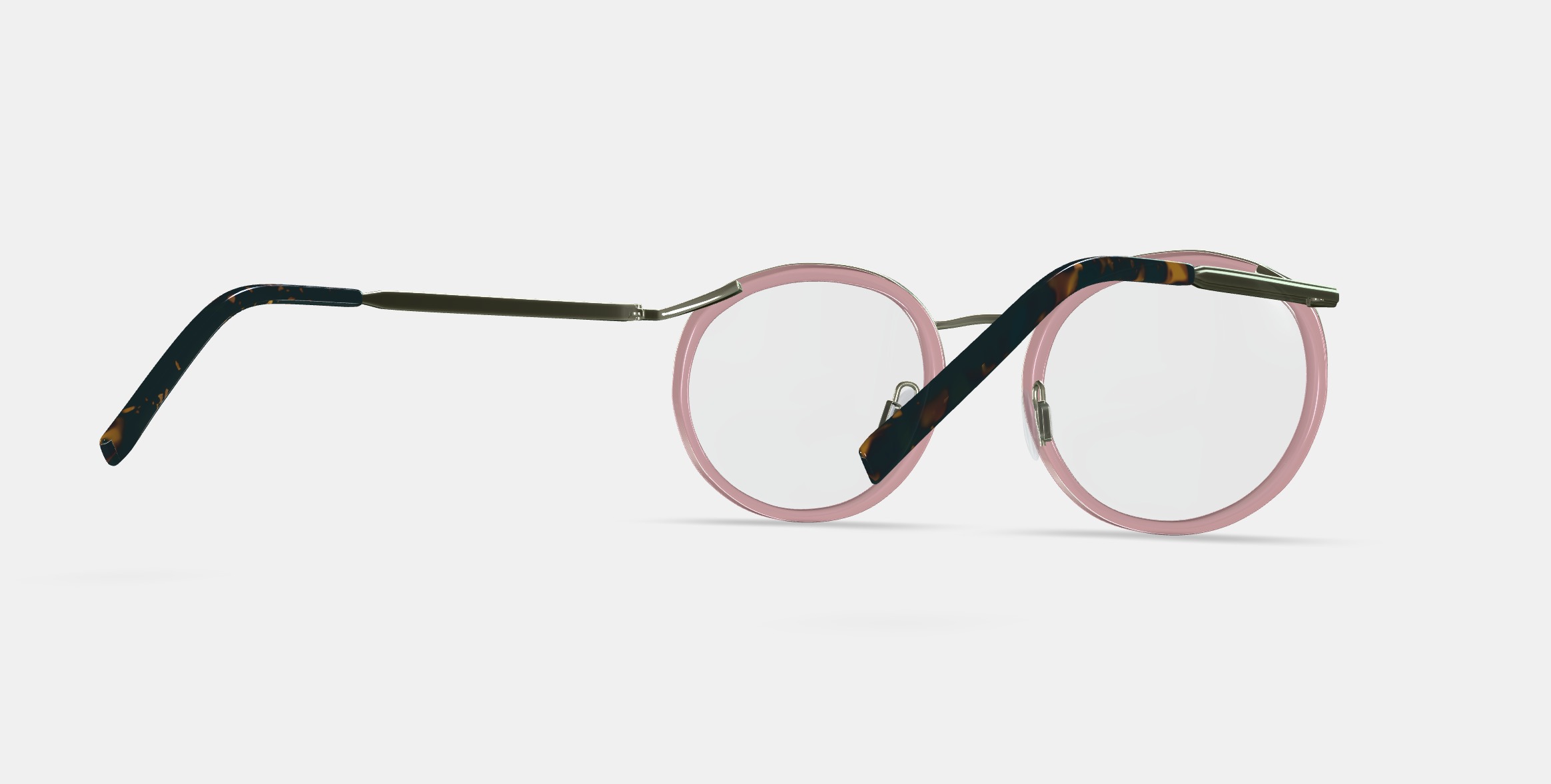 Bergen Eyeglasses in Rose Water with Riesling 3D model_6