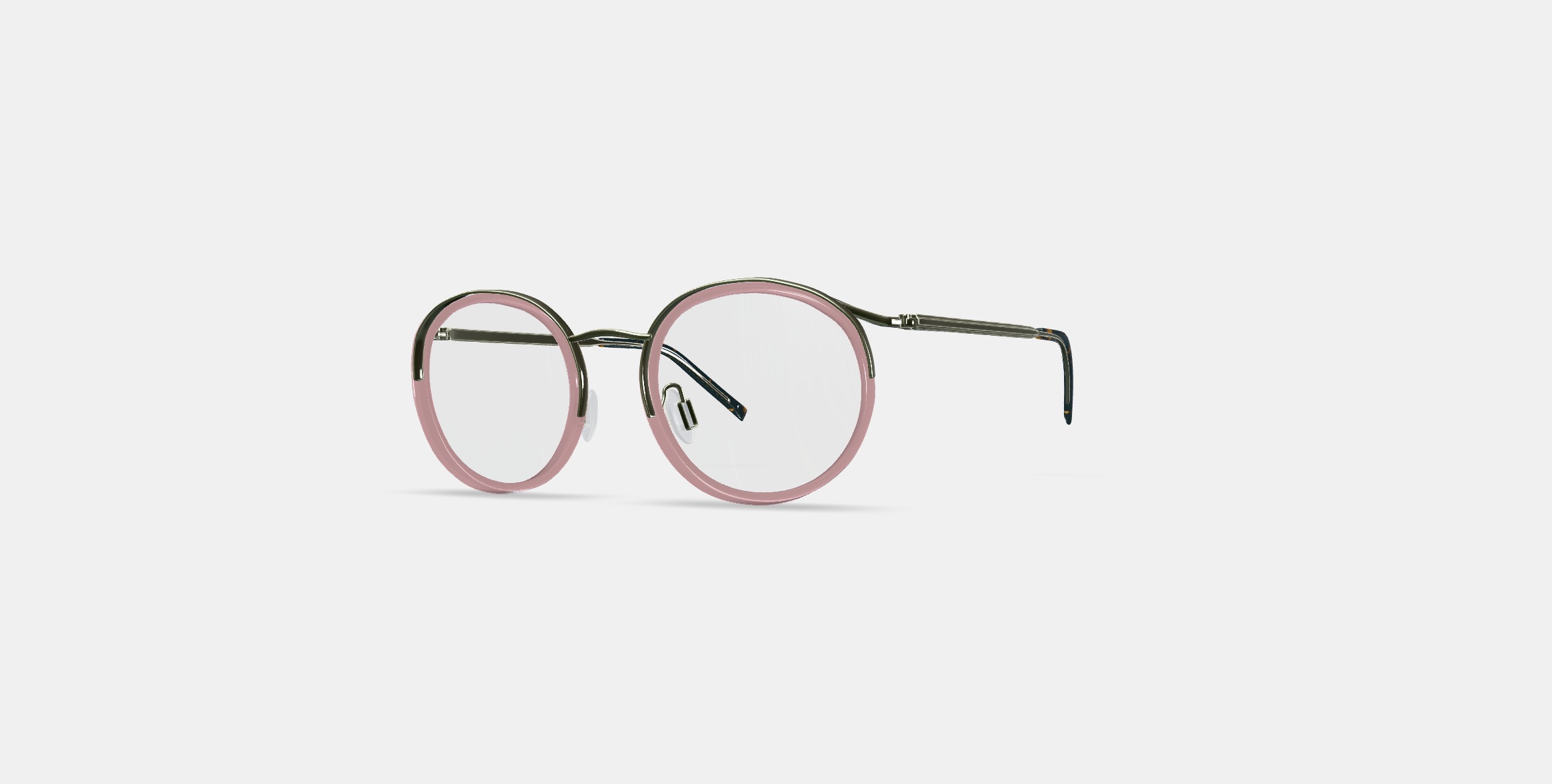 Bergen Eyeglasses in Rose Water with Riesling 3D model_12