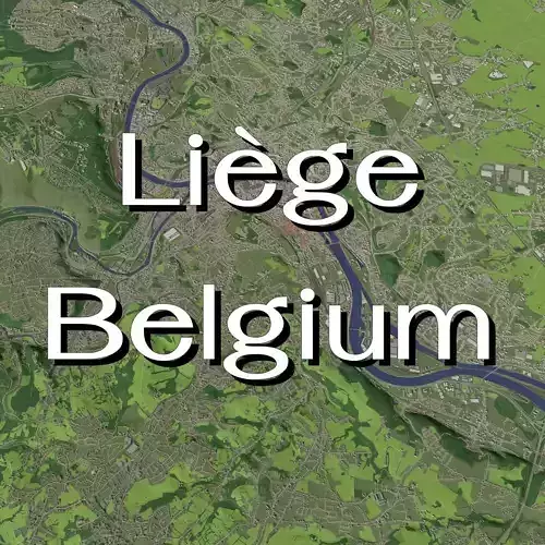 Liege  Belgium - city and urban 3D model