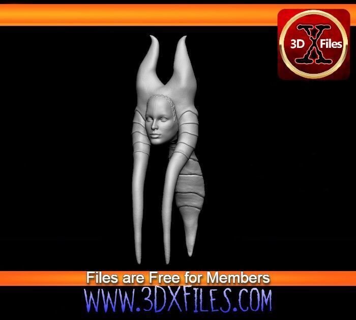 Shaak-ti Jedi Head Sculpt - Star Wars Action Figure - DIY Custom 3D print model_5