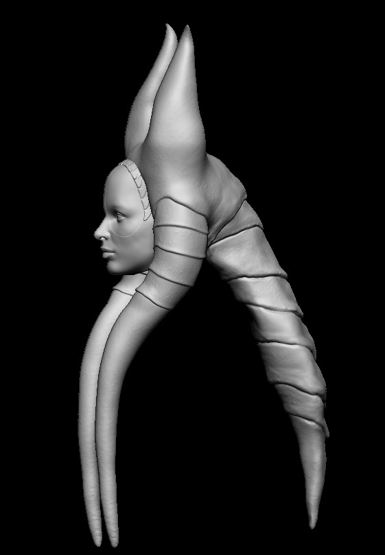 Shaak-ti Jedi Head Sculpt - Star Wars Action Figure - DIY Custom 3D print model_7