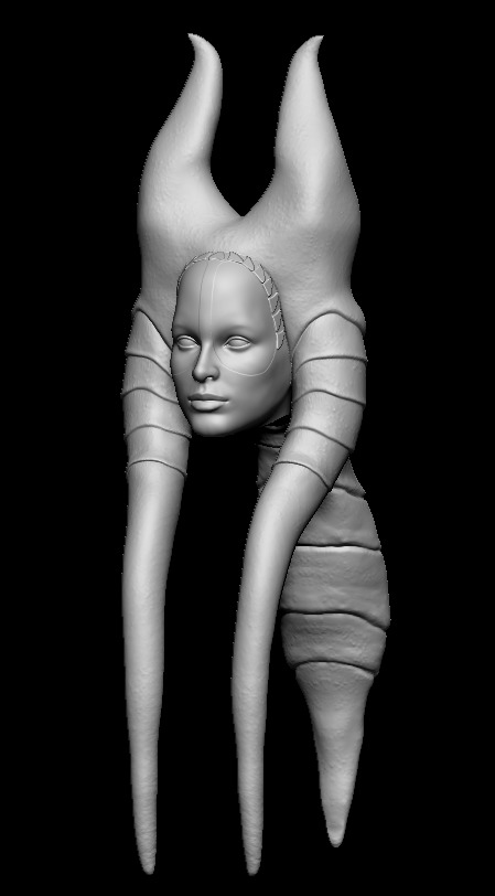 Shaak-ti Jedi Head Sculpt - Star Wars Action Figure - DIY Custom 3D print model_1