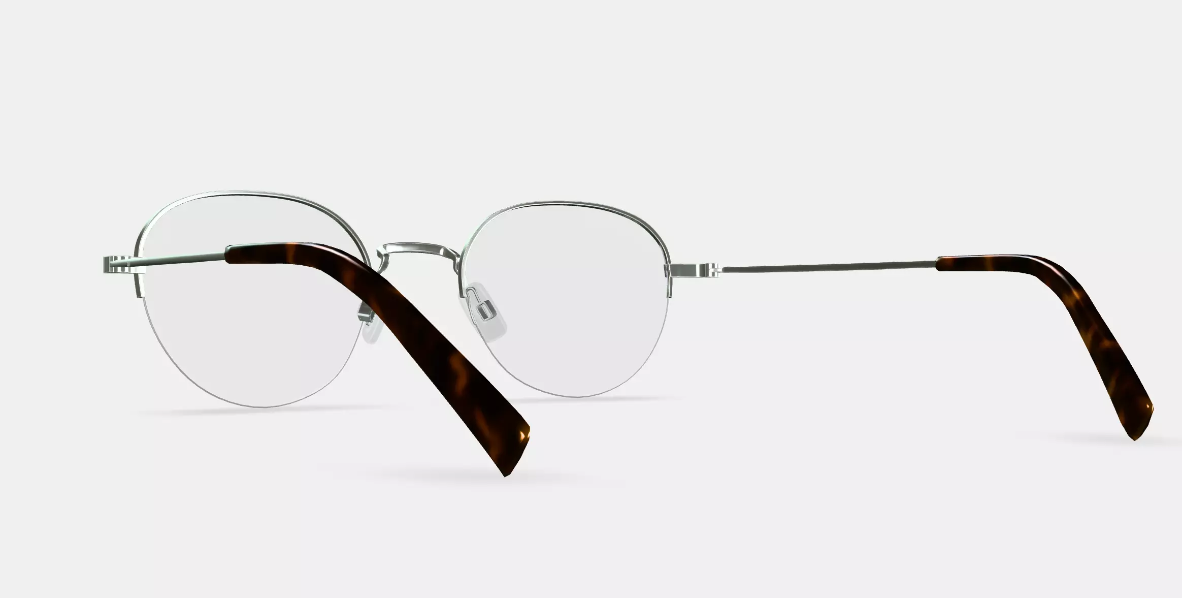 Canning Eyeglasses in Polished Silver 3D model_0