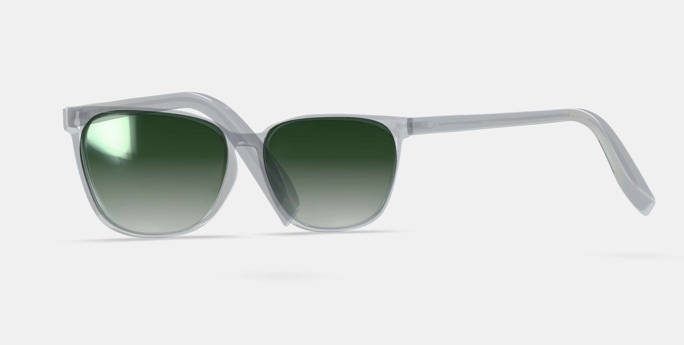 Esme Low Bridge Fit Sunglasses in Crystal 3D model_4