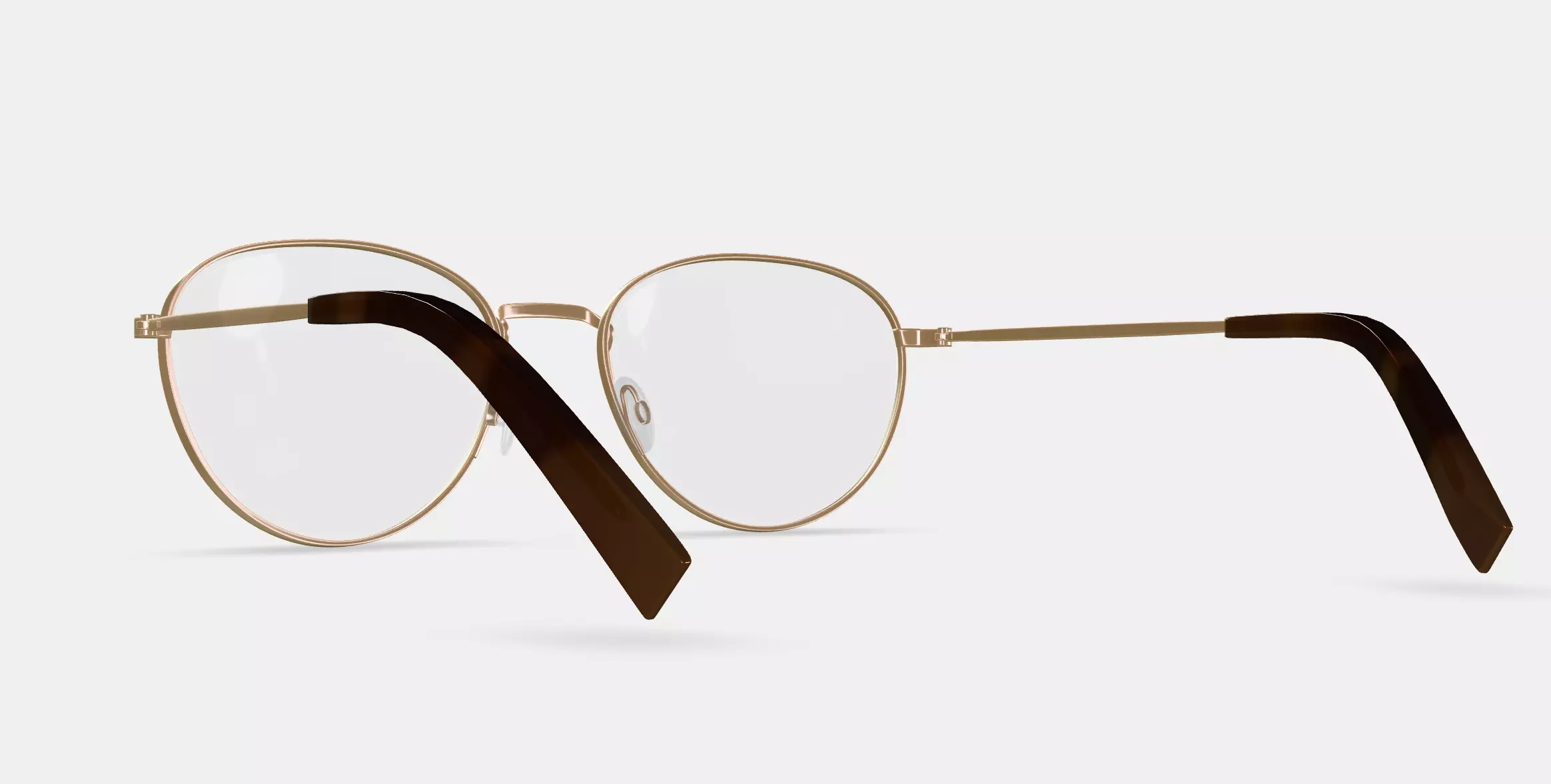 Hawkins Eyeglasses in Polished Gold 3D model