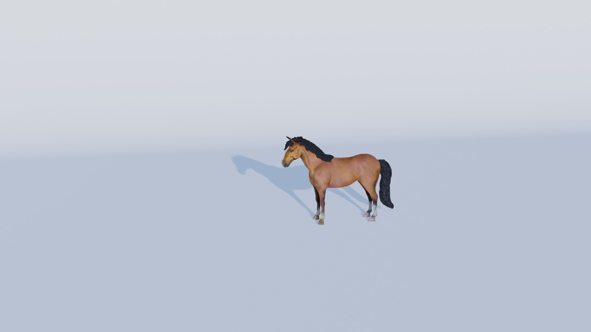 3D Model of a Brown Horse Low-poly 3D model_2