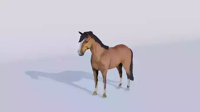 3D Model of a Brown Horse