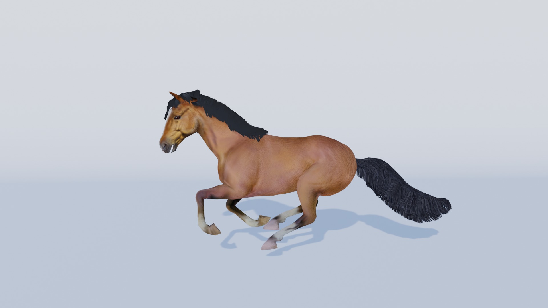 3D Model of a Brown Horse Low-poly 3D model_6