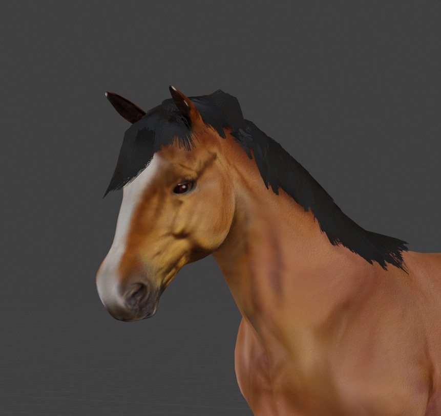 3D Model of a Brown Horse Low-poly 3D model_10
