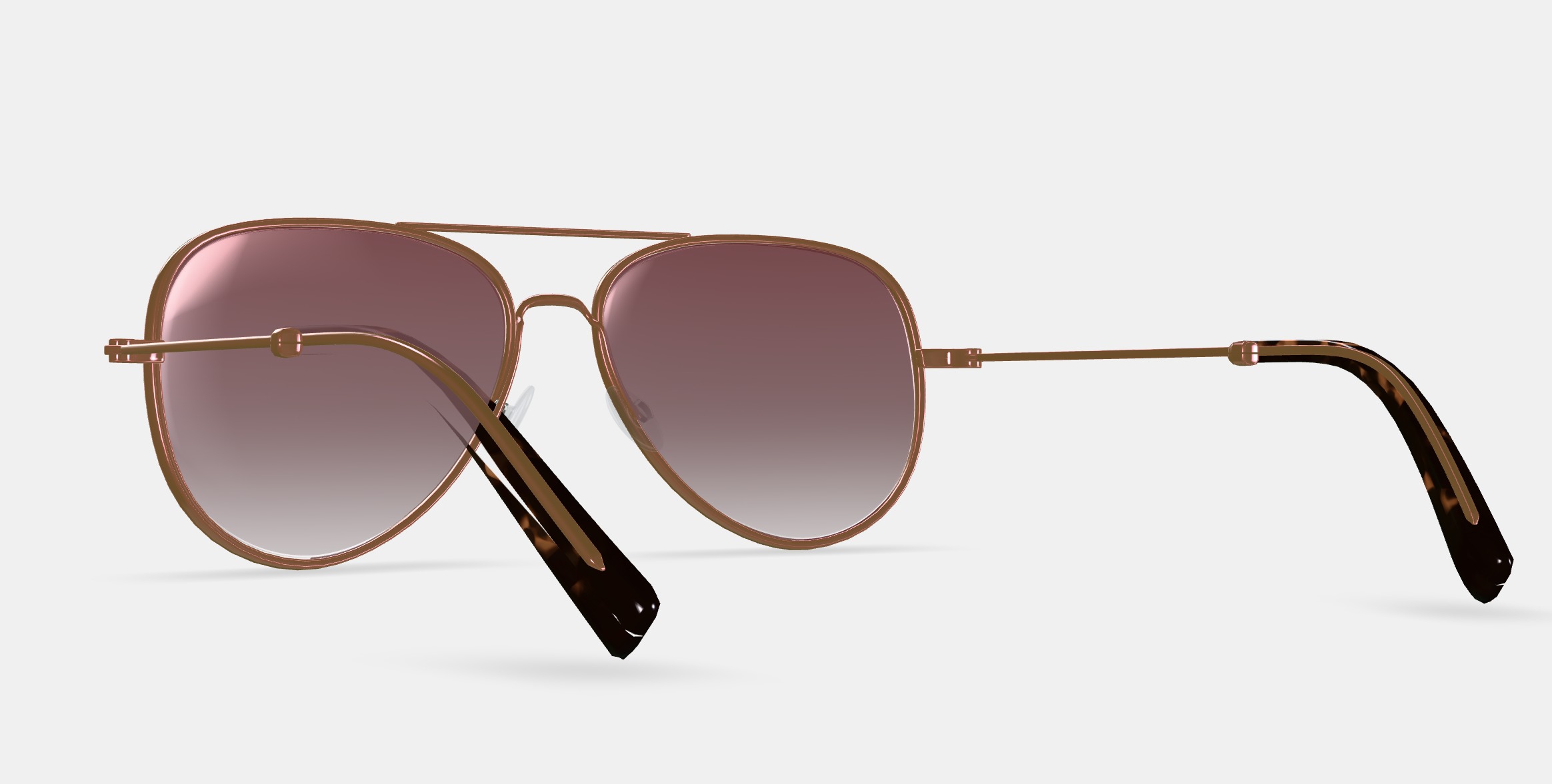 Raider Sunglasses in Rose Gold 3D model_3