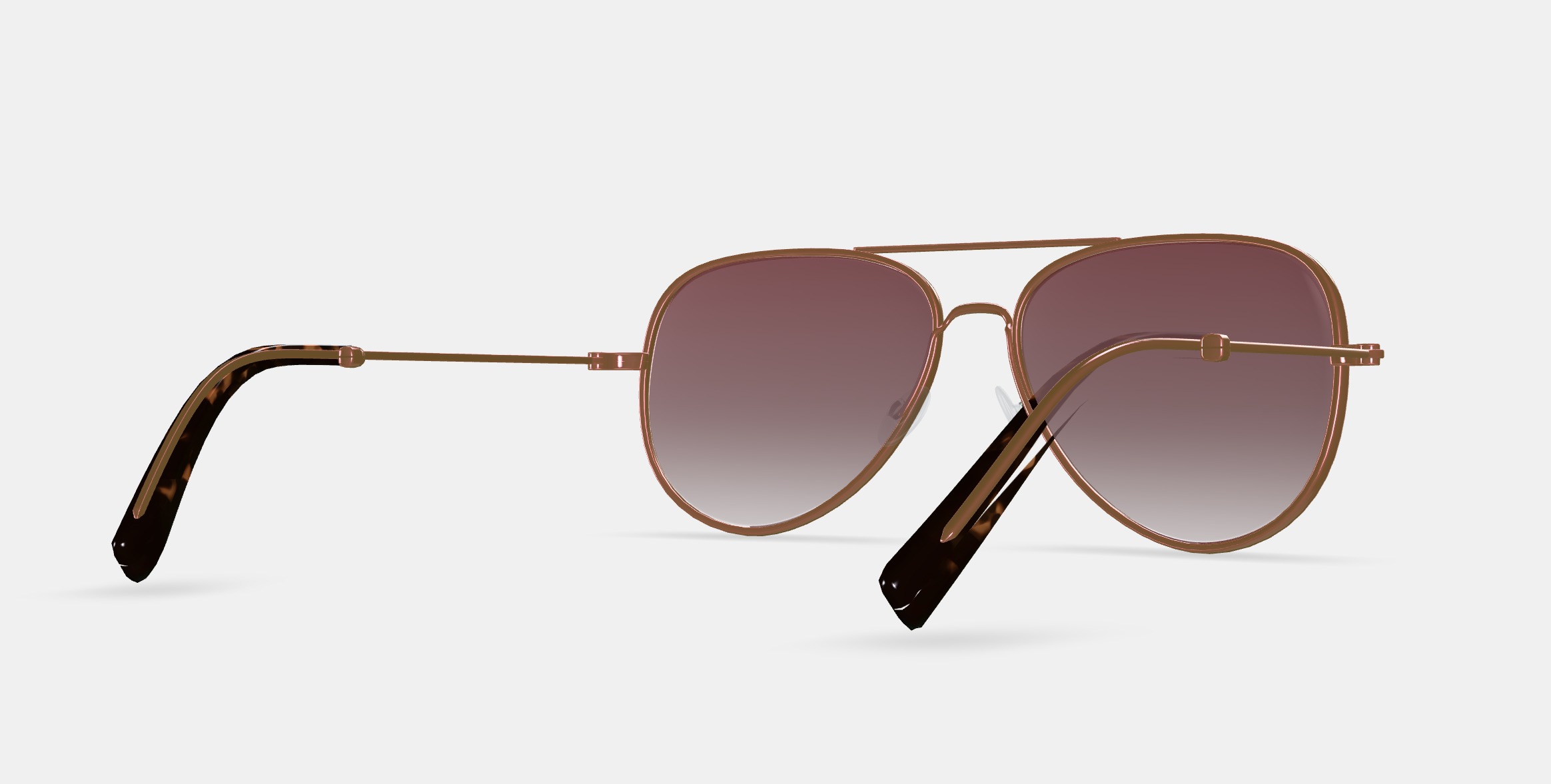 Raider Sunglasses in Rose Gold 3D model_6