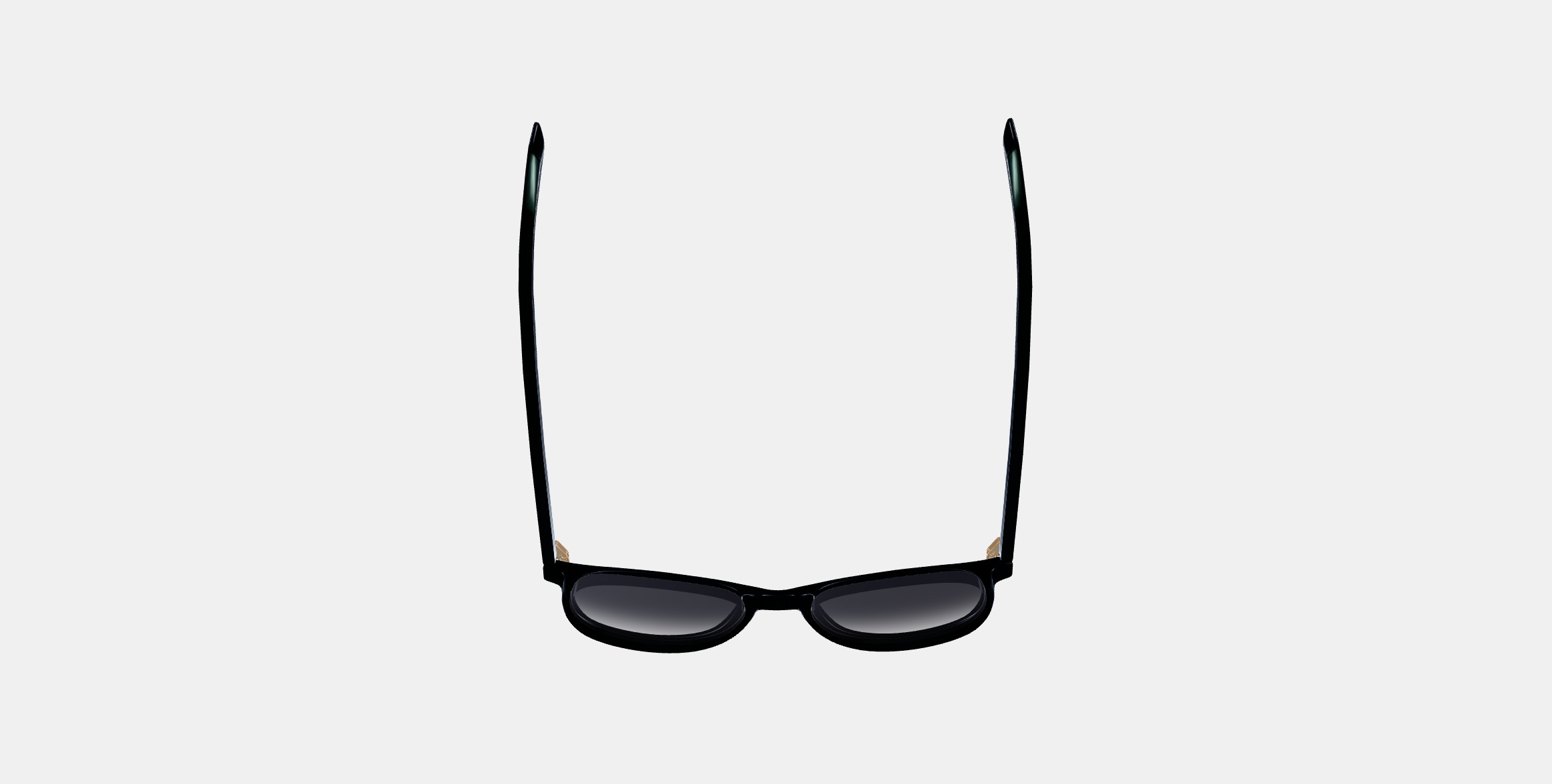 Durand Sunglasses in Jet Black with Polished Gold 3D model_7
