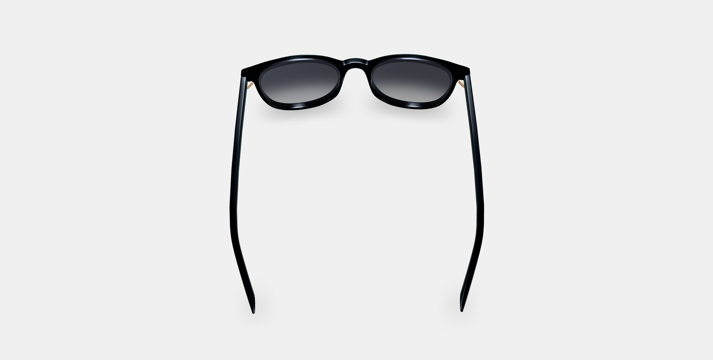 Durand Sunglasses in Jet Black with Polished Gold 3D model_3